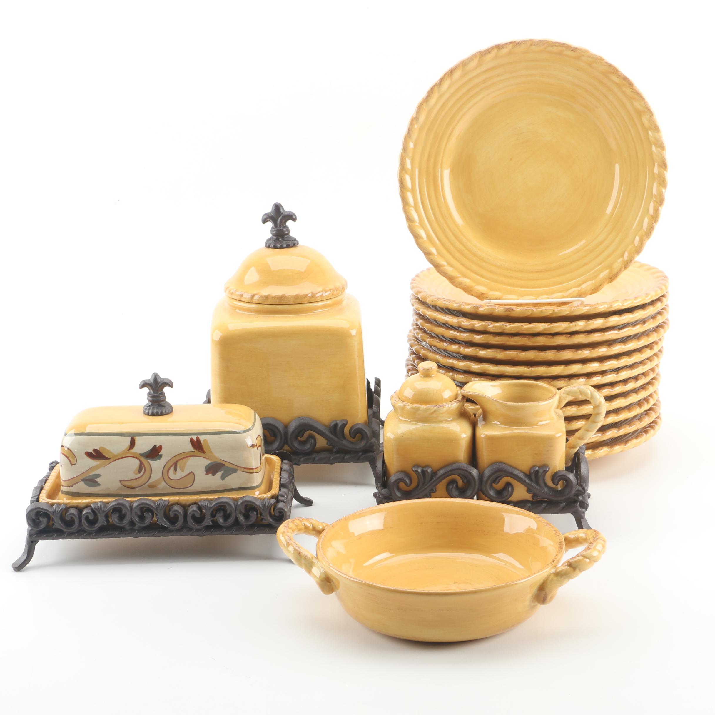 Artimino "Tuscan Countryside Yellow" Earthenware Serveware