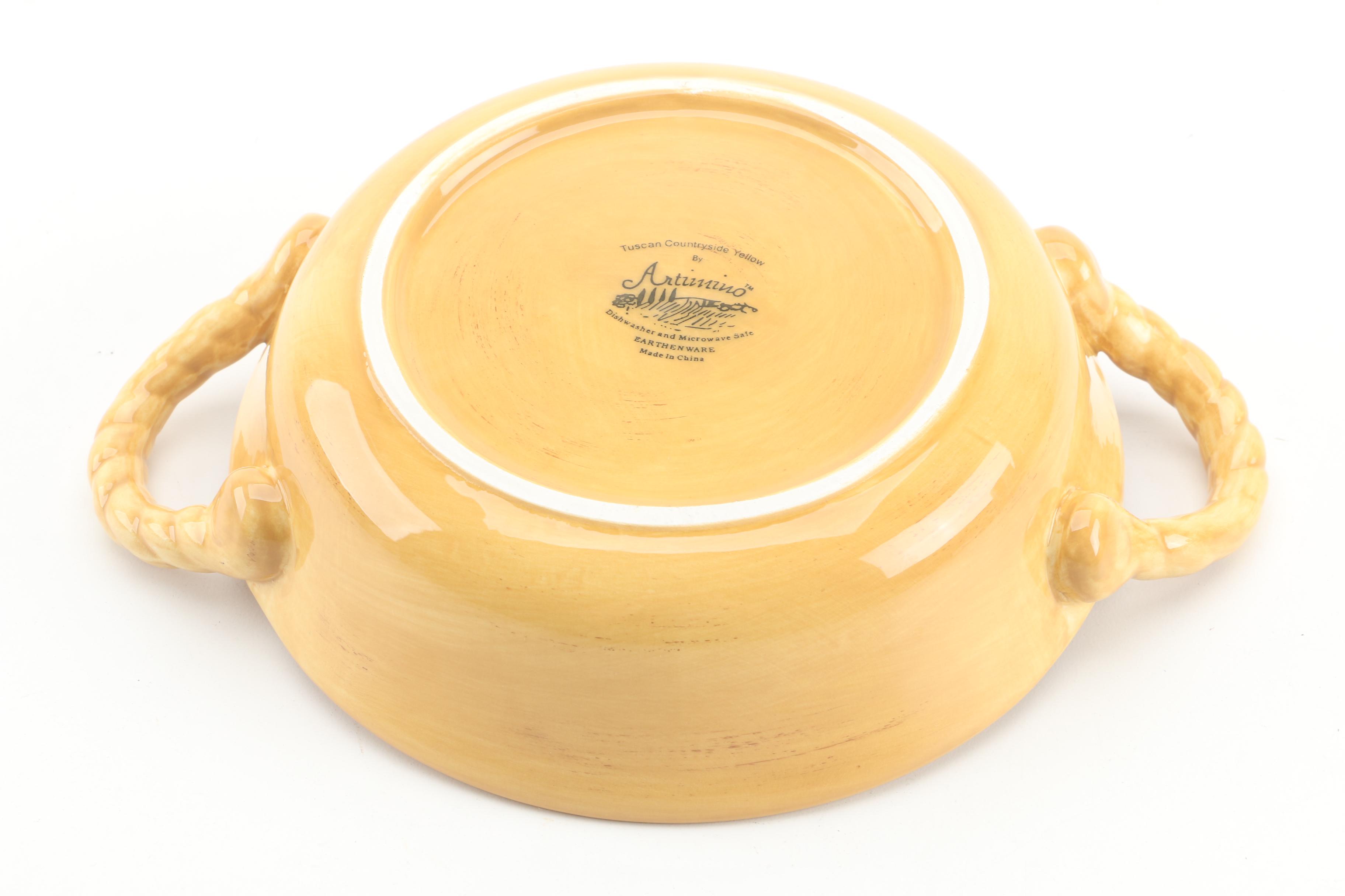 Artimino "Tuscan Countryside Yellow" Earthenware Serveware