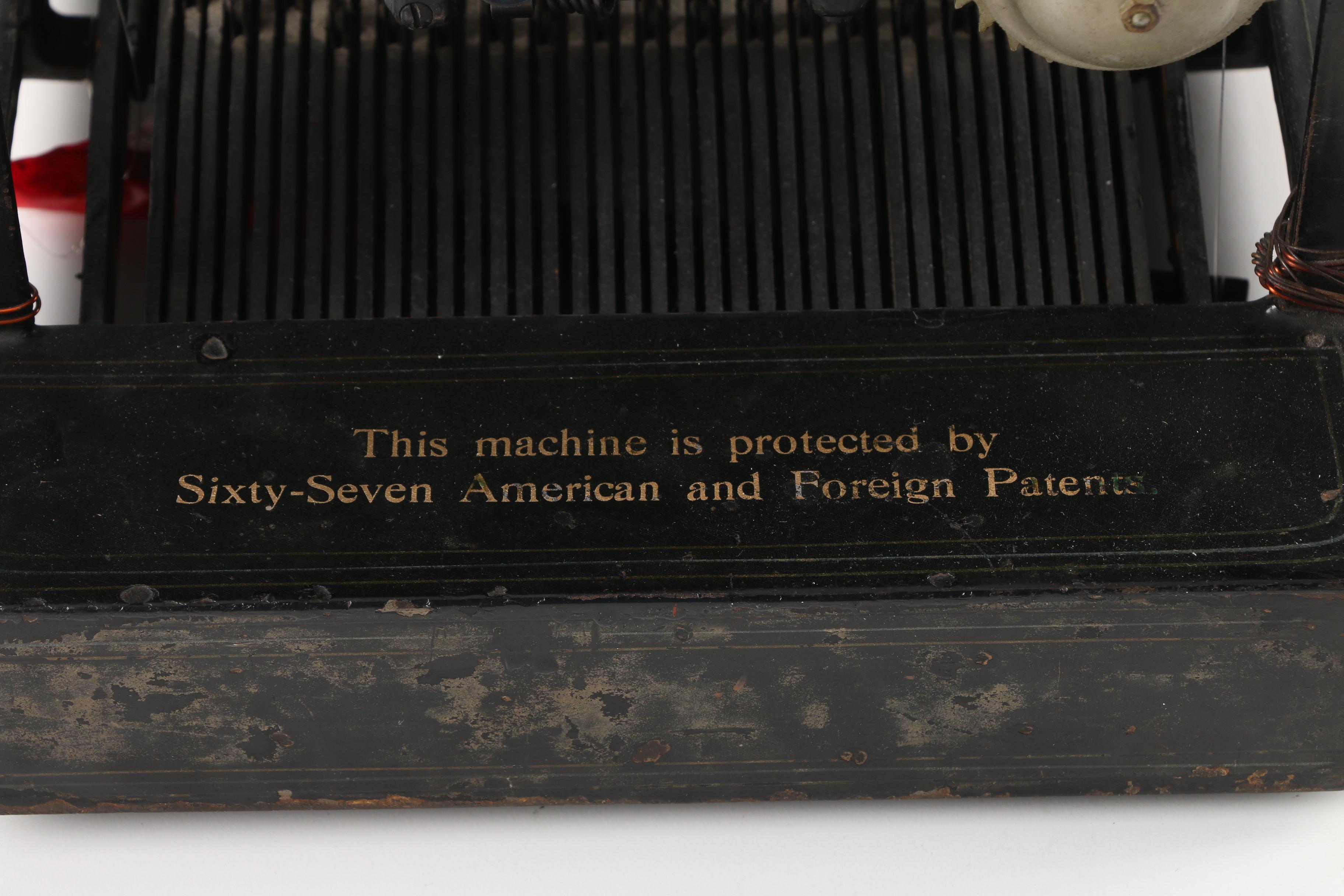 Vintage Remington Standard Typewriter, Button and Framed Advertisement