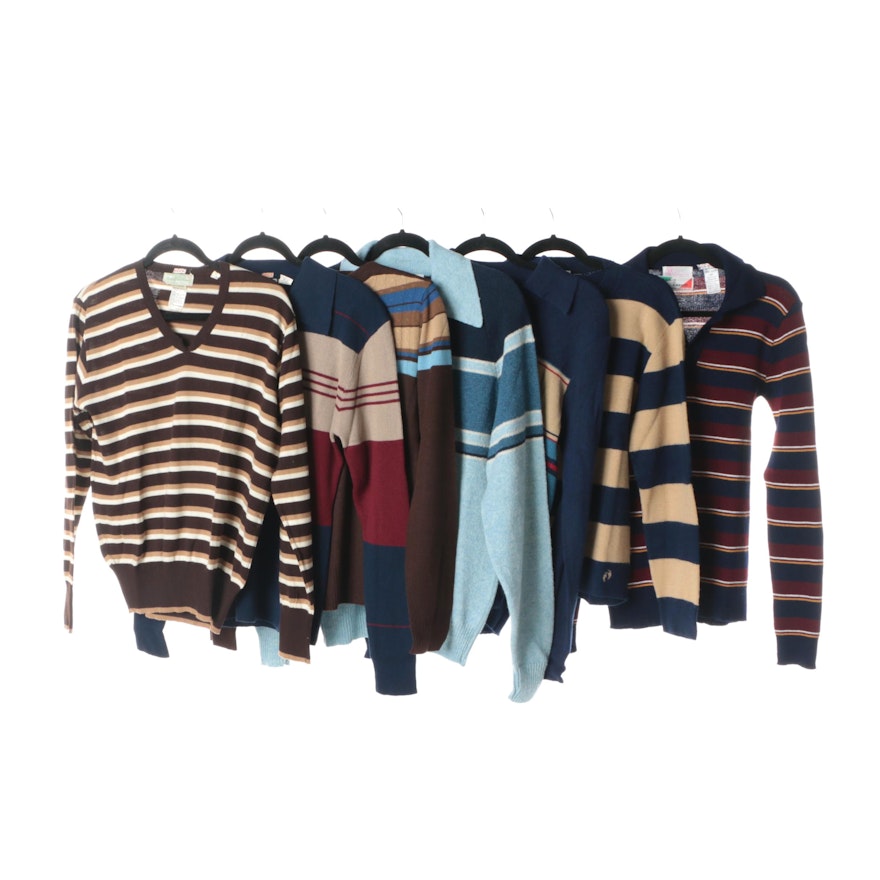 Men's Vintage Knit Sweaters Including Fabio di Firenze and Jantzen