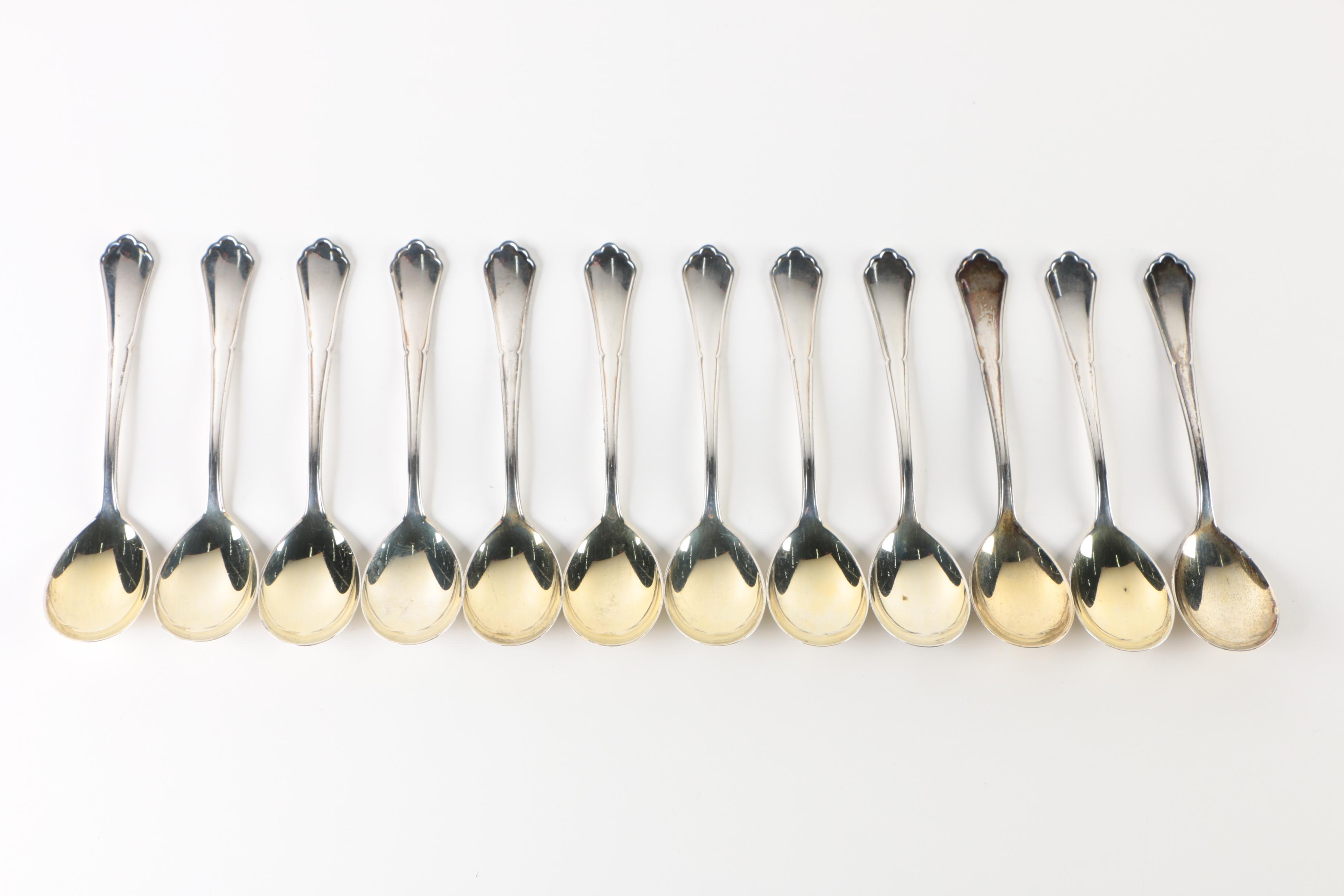 Bremer Silberwarenfabrik "Englisch Chippendale" German 800 Silver Spoons