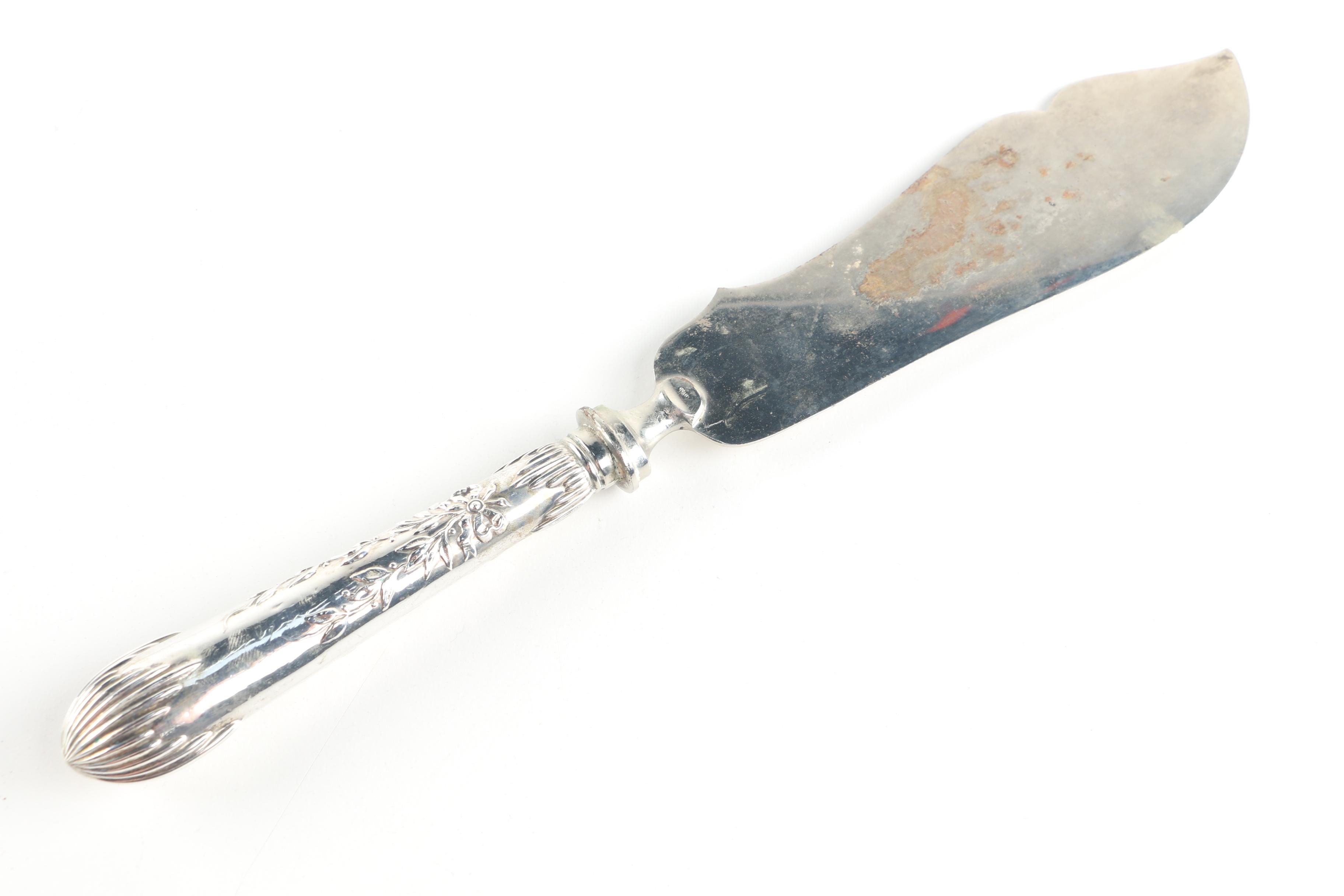 Franz Mosgau German 800 Silver Handled Fish Serving Set