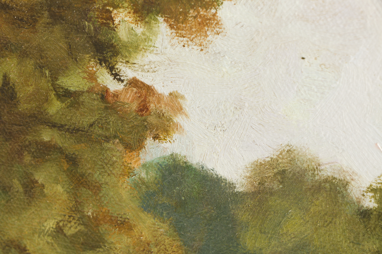 A. Borowski Original 1983 Oil on Canvas Landscape Painting