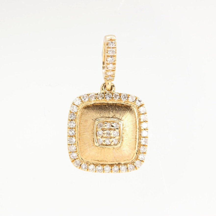 14K Yellow Gold Diamond Pendant