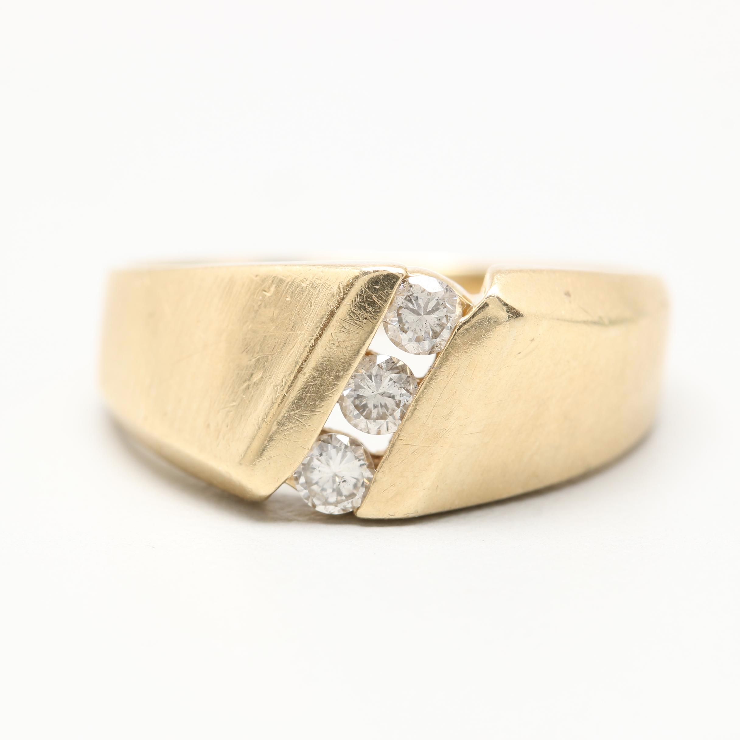 14K Yellow Gold Diamond Ring