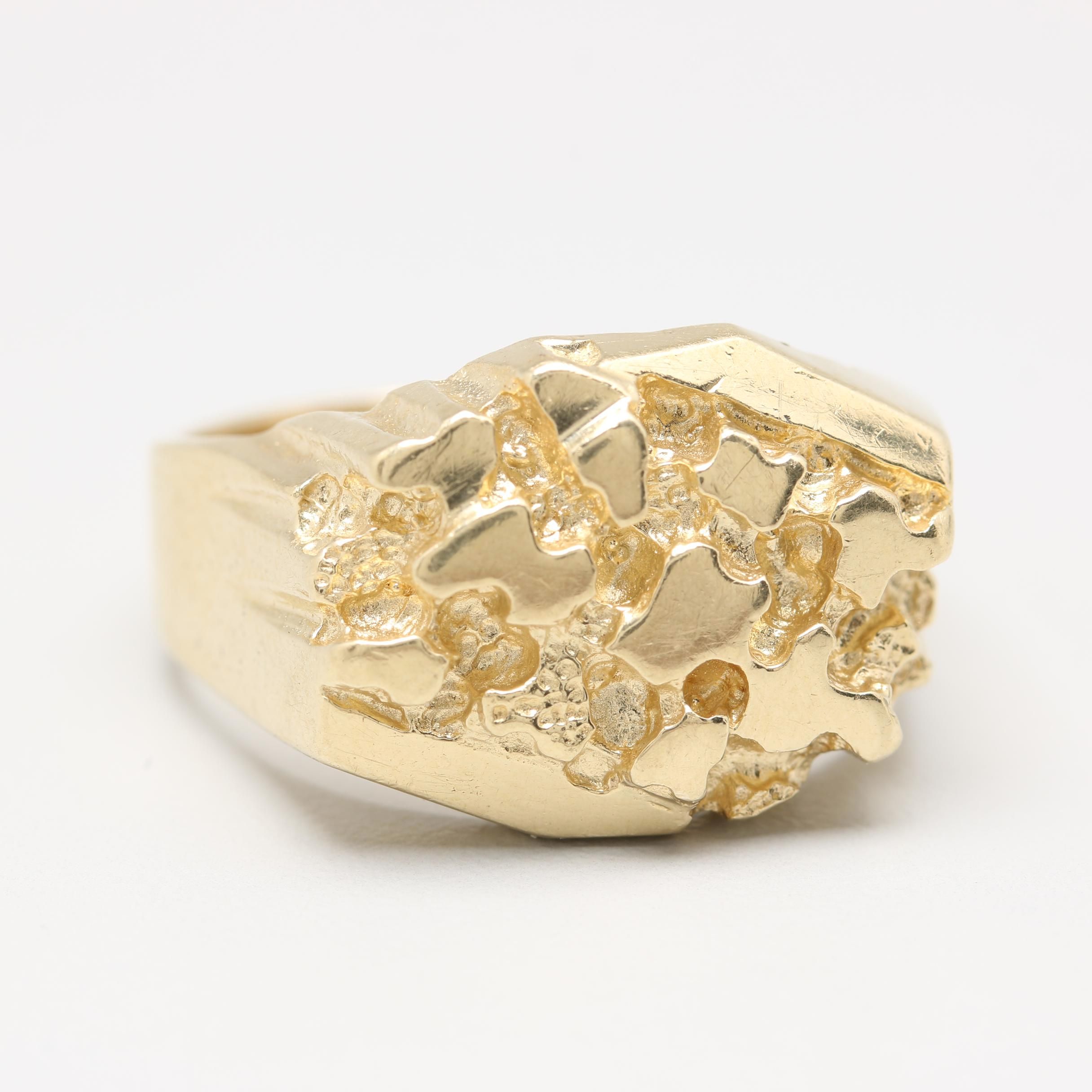 14K Yellow Gold Nugget Ring