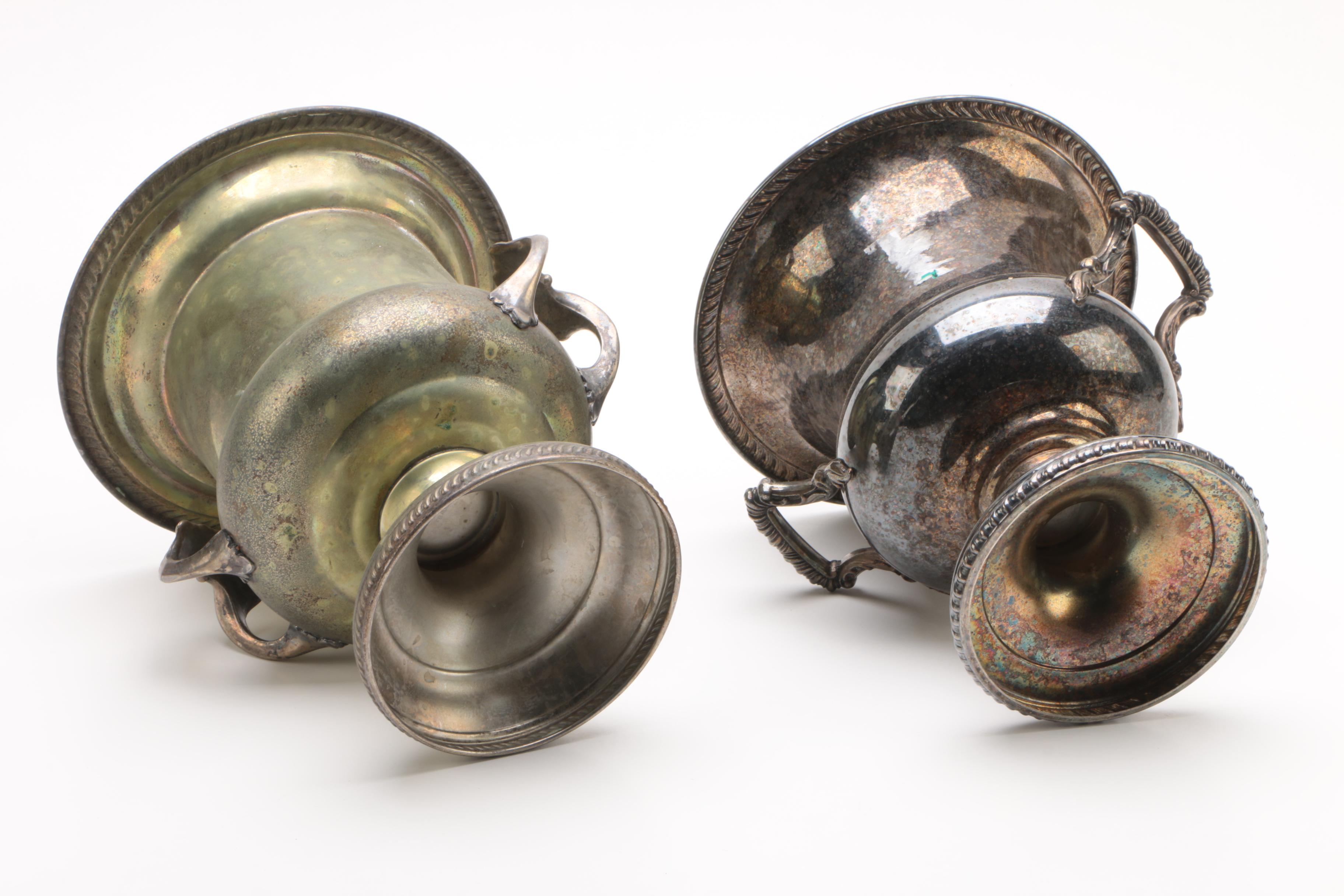 F.B. Rogers Silver Plate Ice Bucket with Other Plated Ice Buckets