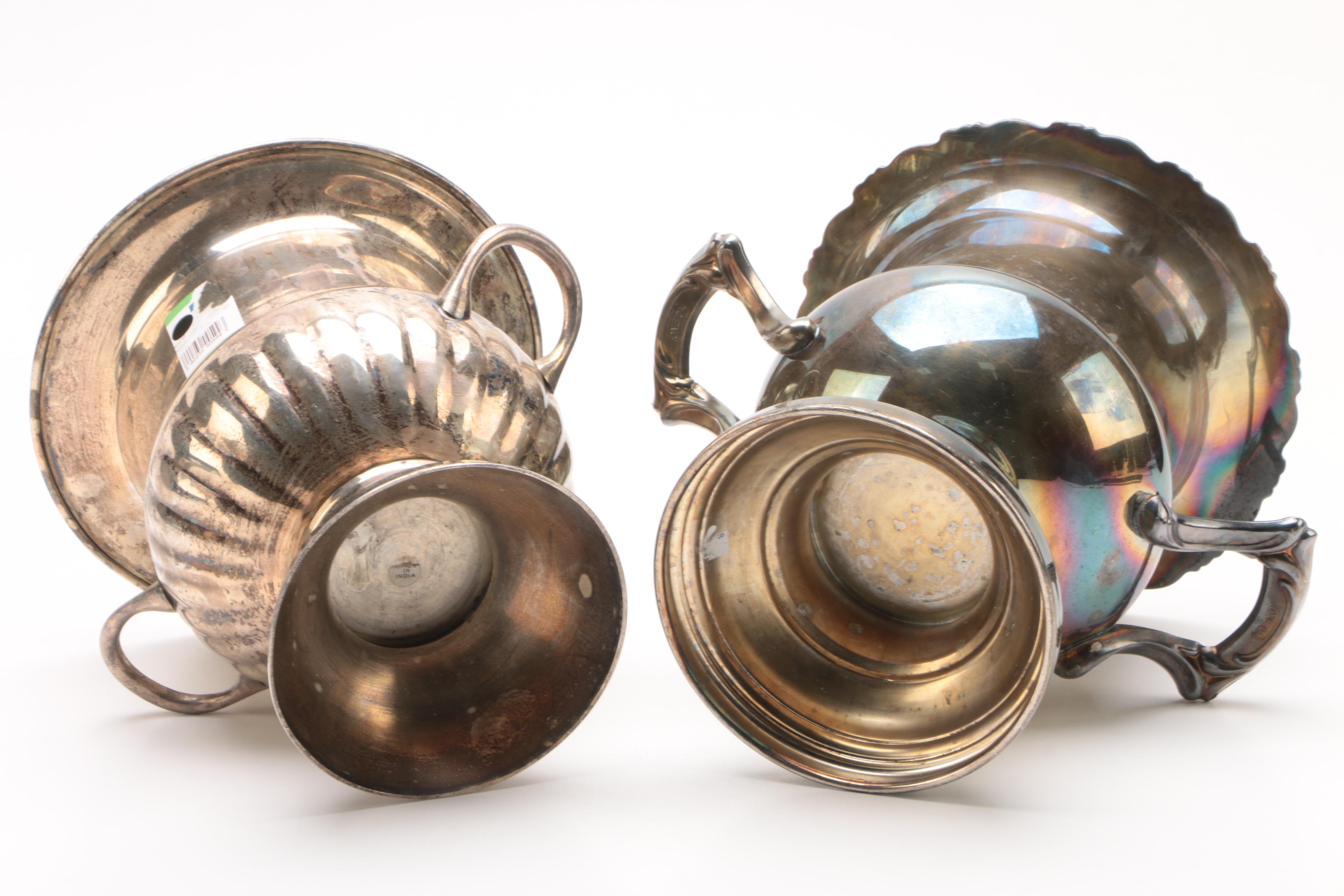 F.B. Rogers Silver Plate Ice Bucket with Other Plated Ice Buckets