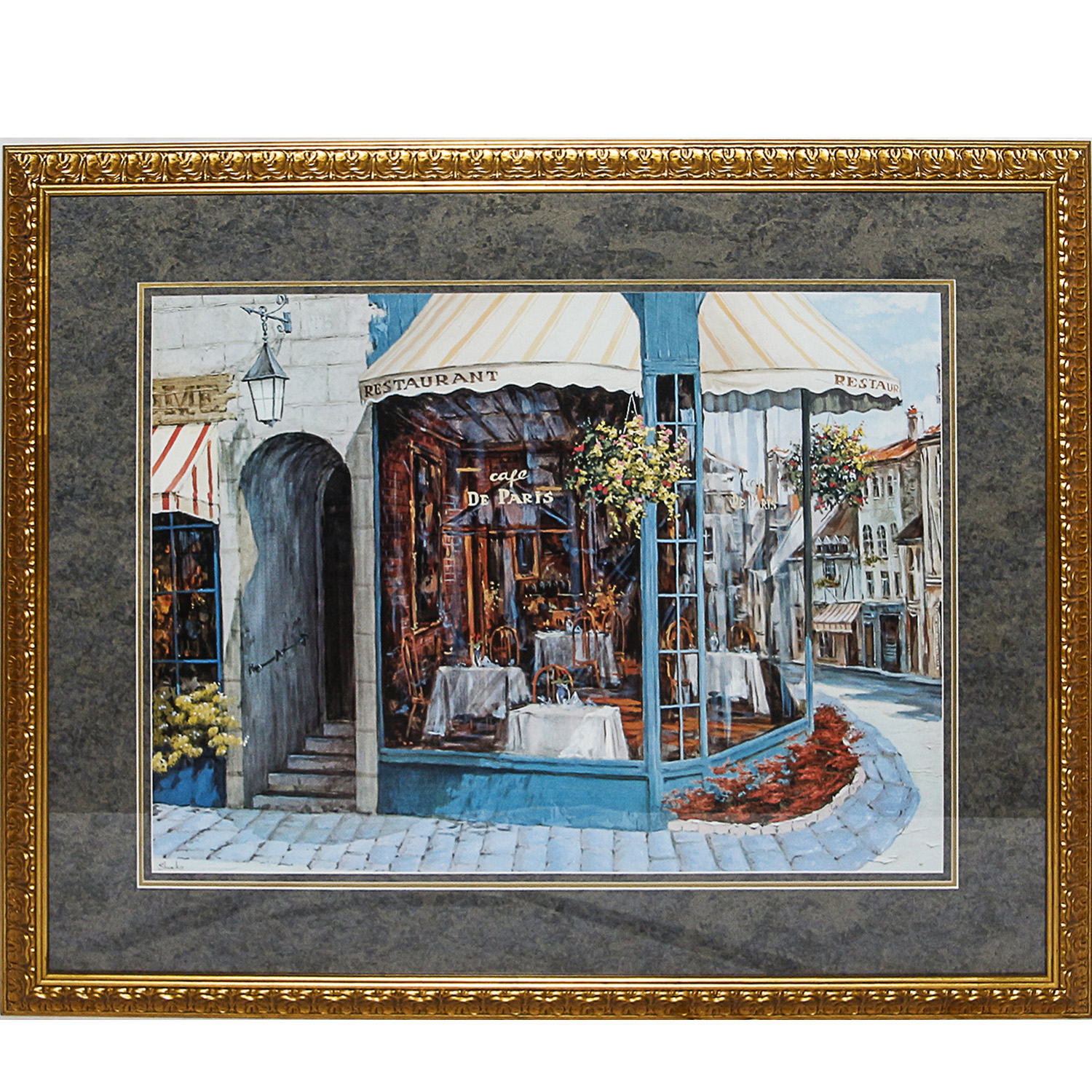 Offset Lithograph after Viktor Shvaiko "Cafe de Paris"