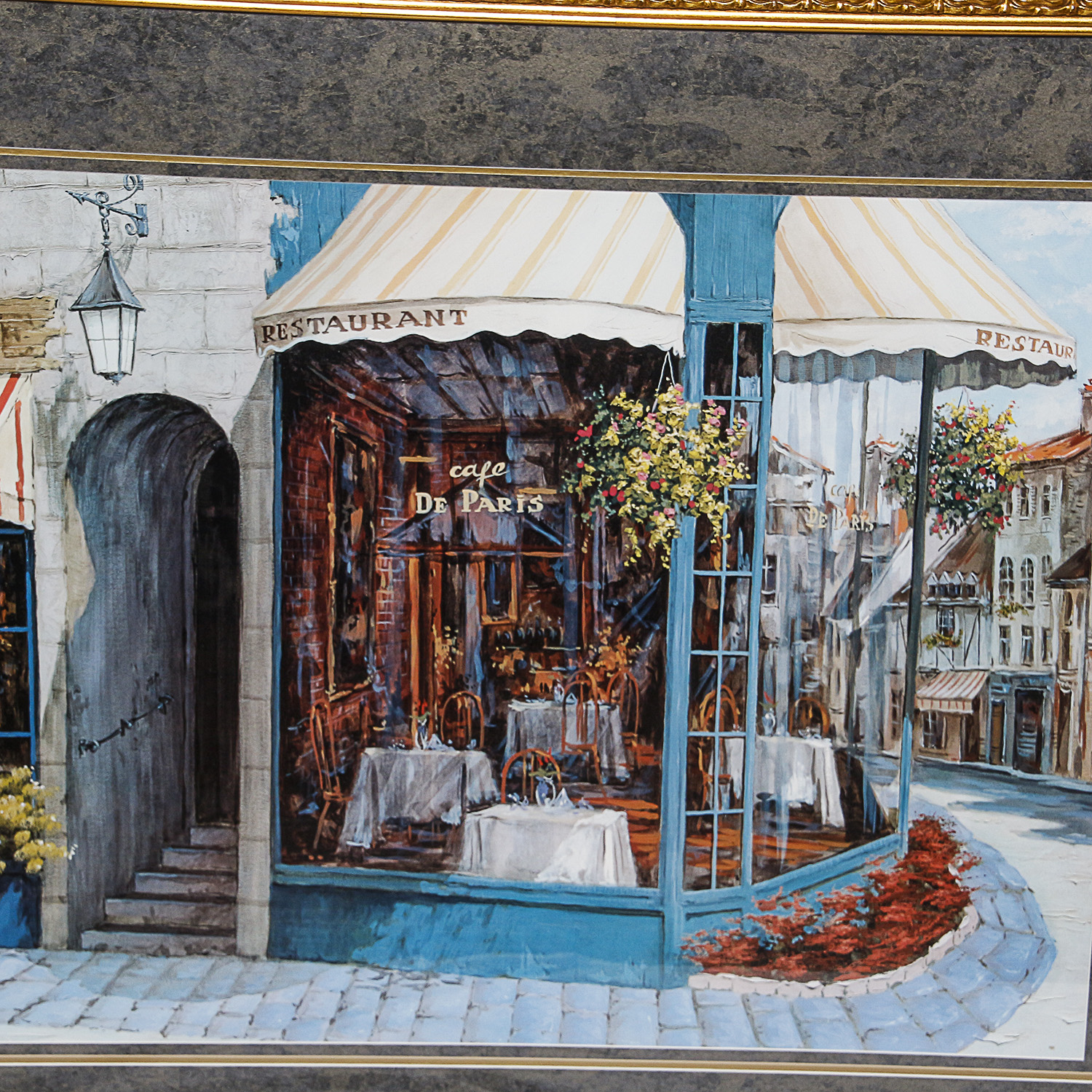 Offset Lithograph after Viktor Shvaiko "Cafe de Paris"