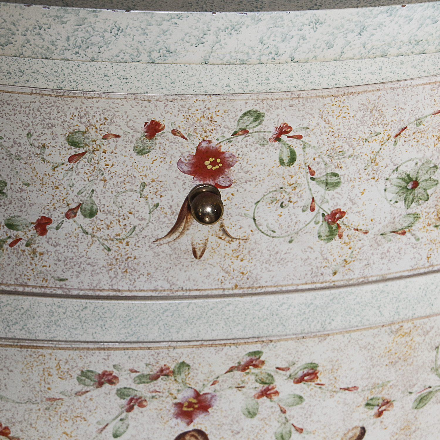 White Florentine Style Demilune Cabinet