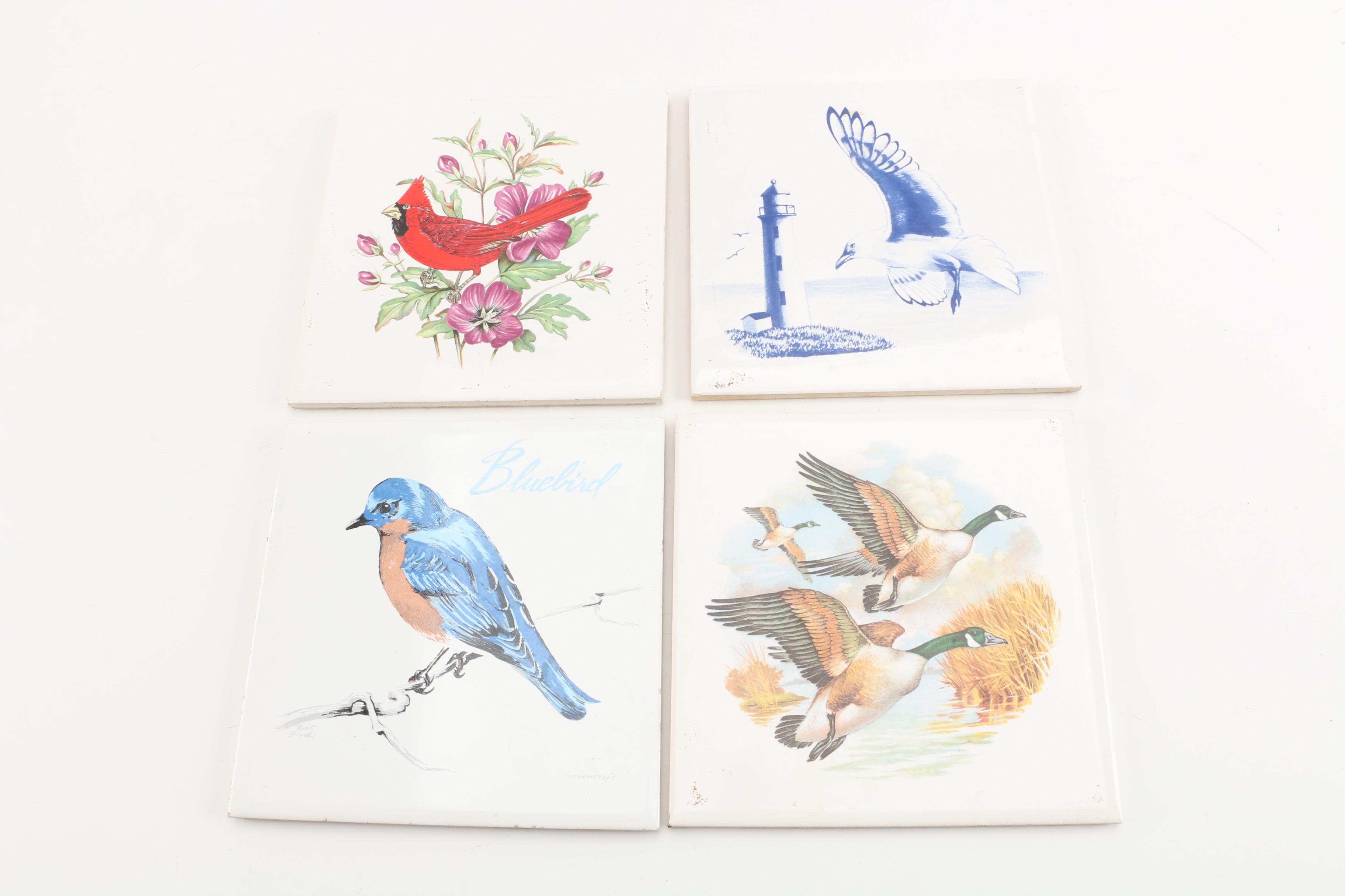 Souvenir Ceramic Tile Trivets including Delft Blue
