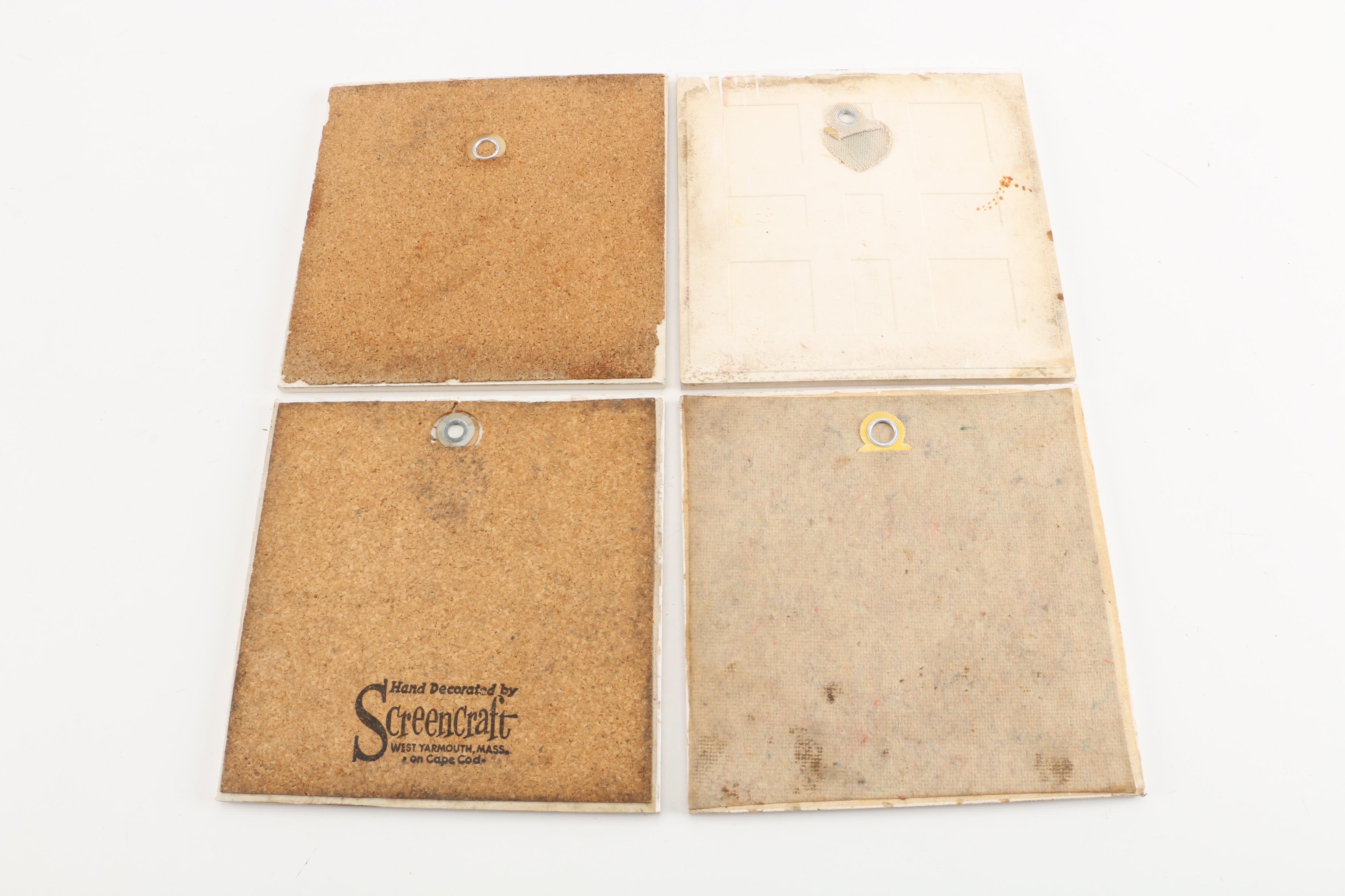 Souvenir Ceramic Tile Trivets including Delft Blue