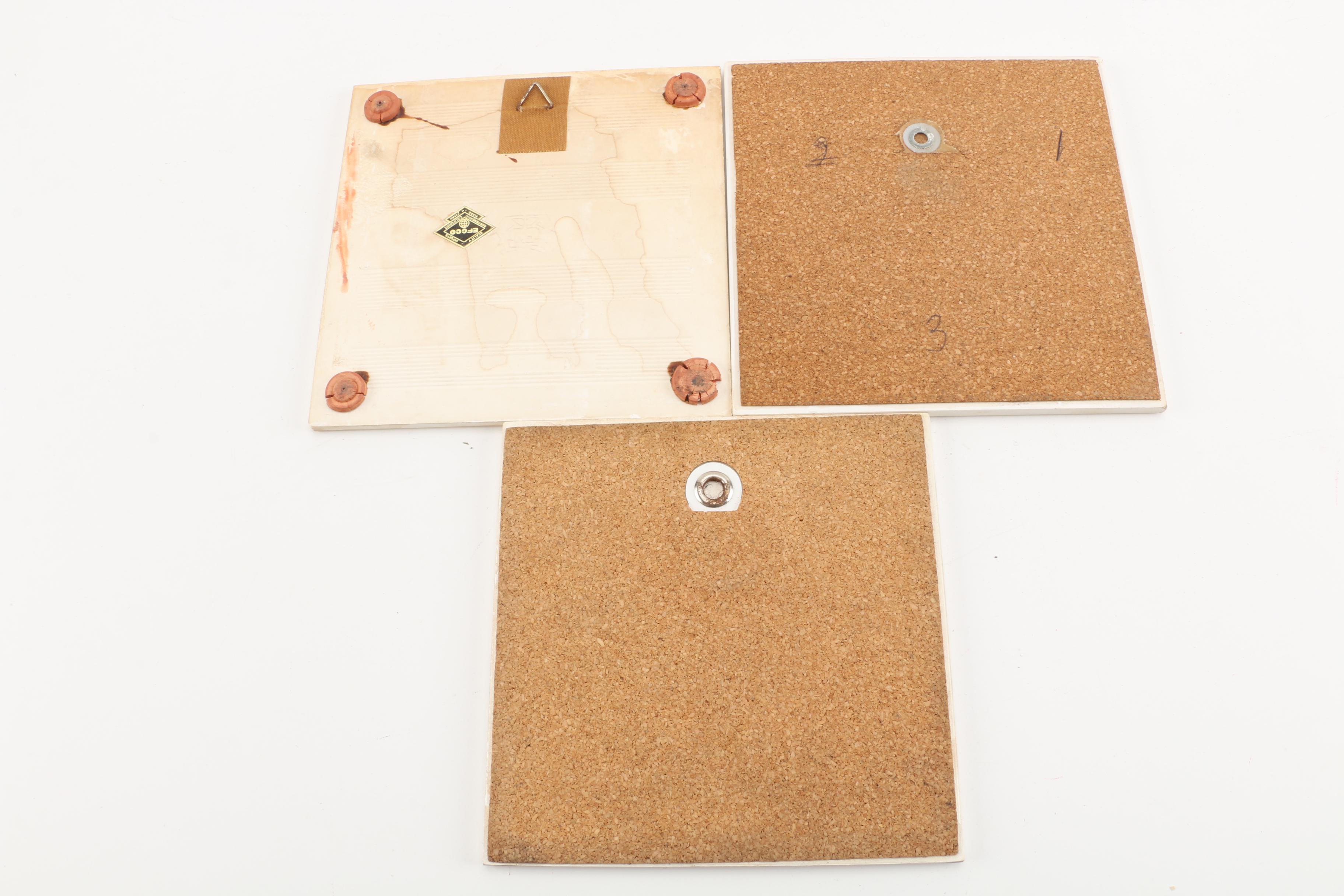 Souvenir Ceramic Tile Trivets including Delft Blue