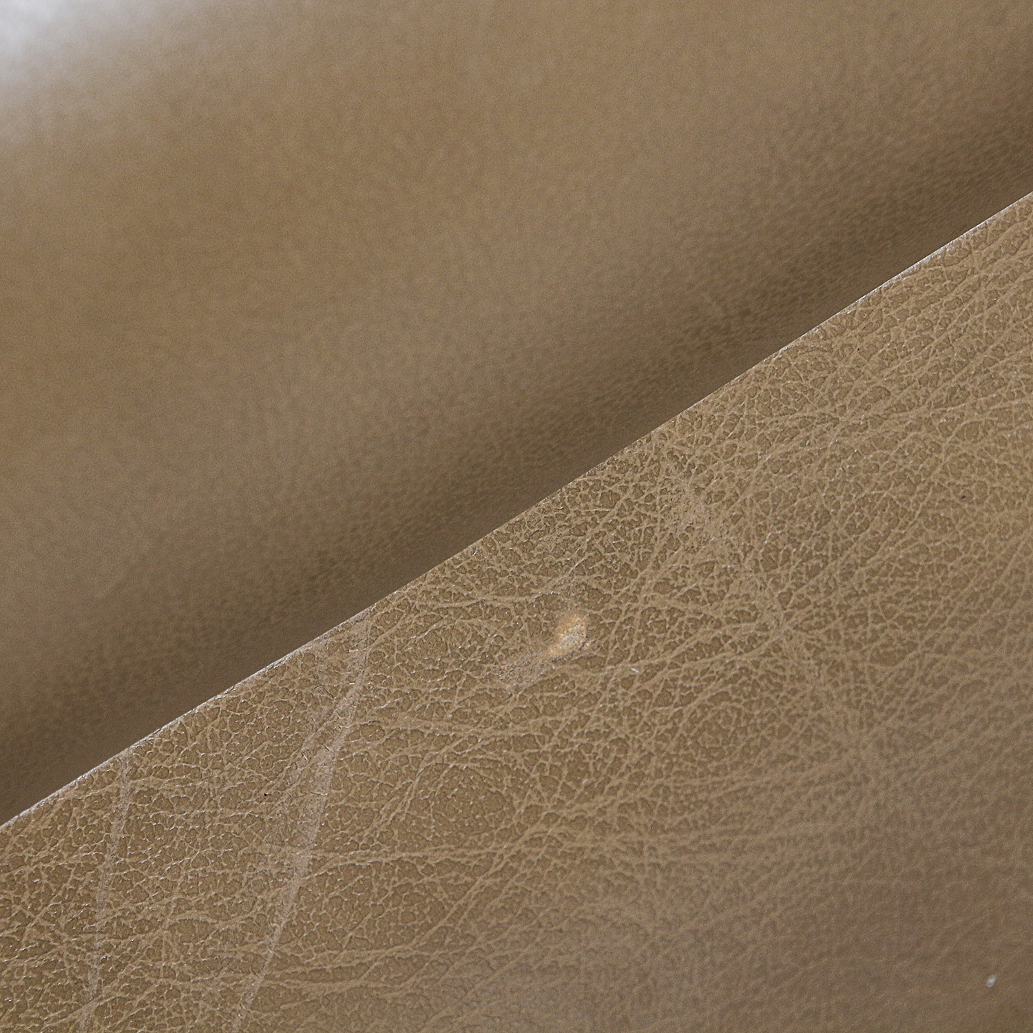 Vintage Light Brown Faux Leather Rocking Recliner