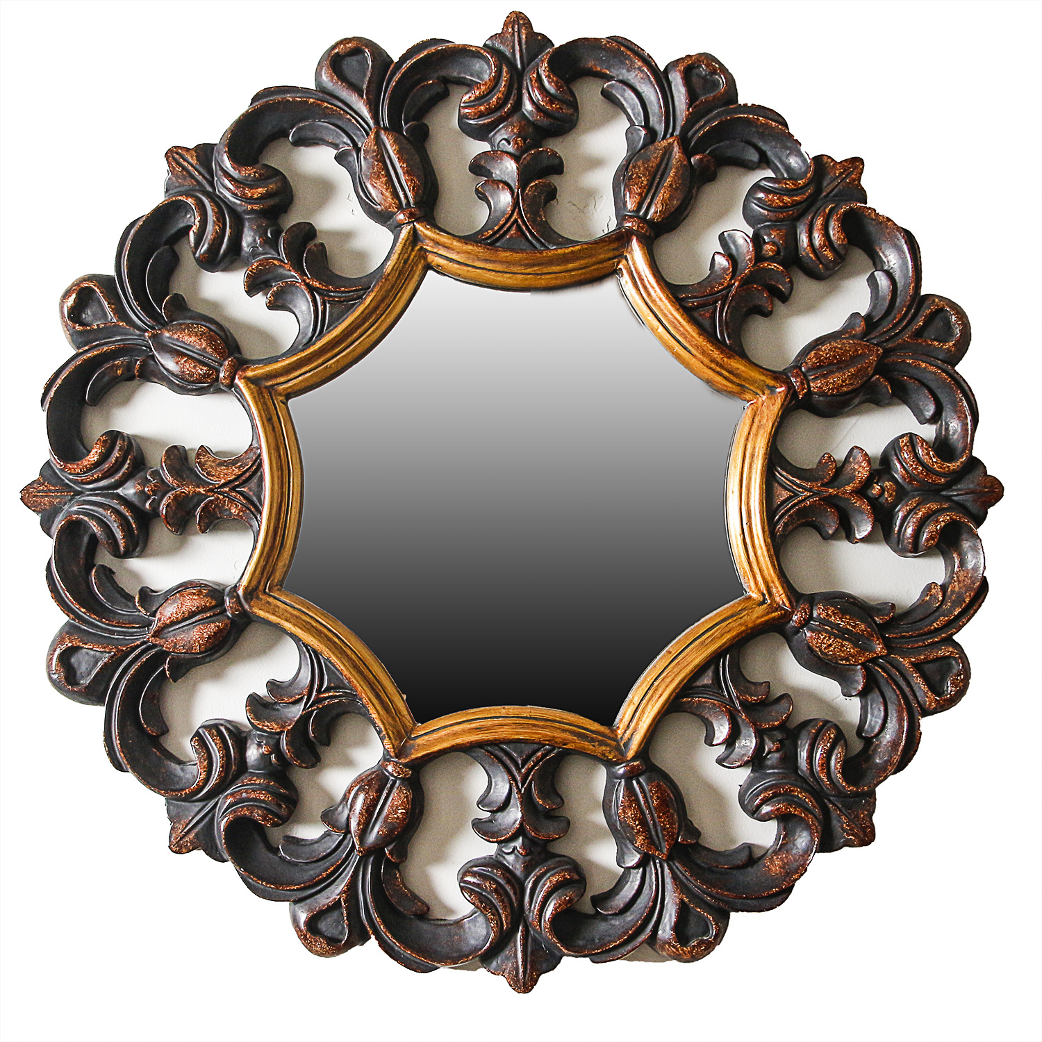 Ornate Round Wall Mirror