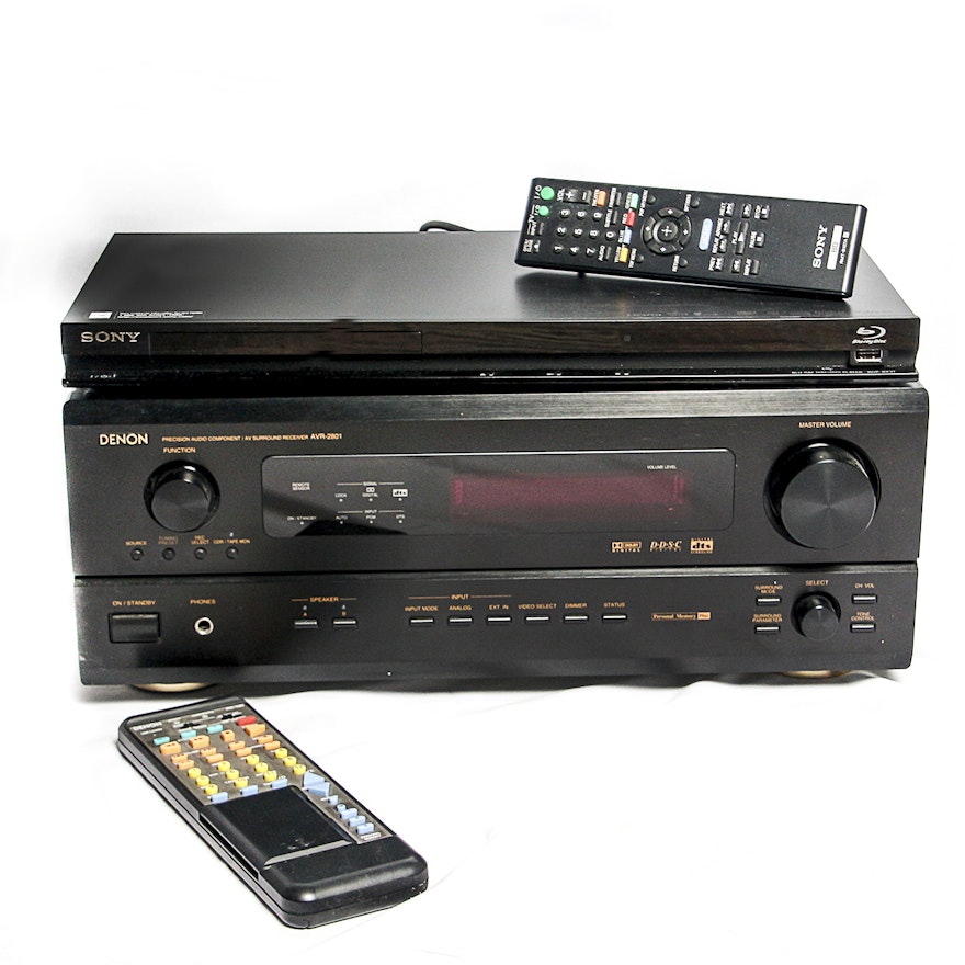 Denon AVR-2801 5.1-Channel AV Surround Receiver with Sony Blu-ray Player