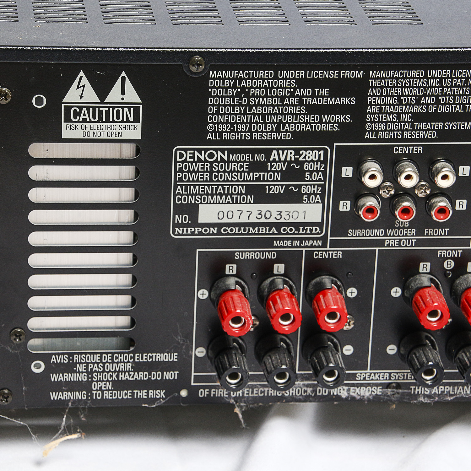 Denon AVR-2801 5.1-Channel AV Surround Receiver with Sony Blu-ray Player