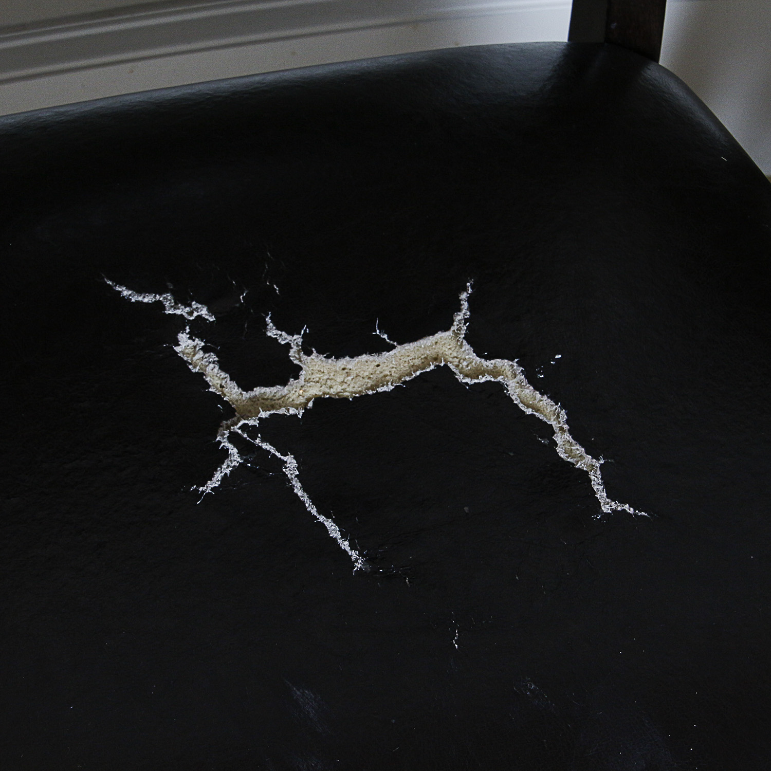 Contemporary Black Vinyl Upholstered Side Chairs by Bernhardt