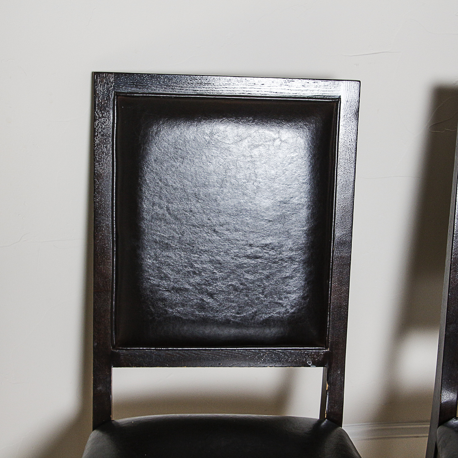 Contemporary Black Vinyl Upholstered Side Chairs by Bernhardt