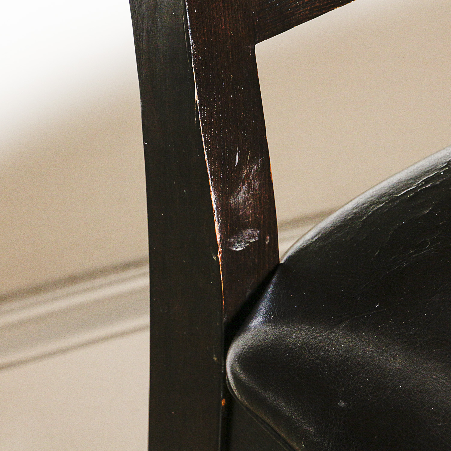 Contemporary Black Vinyl Upholstered Side Chairs by Bernhardt