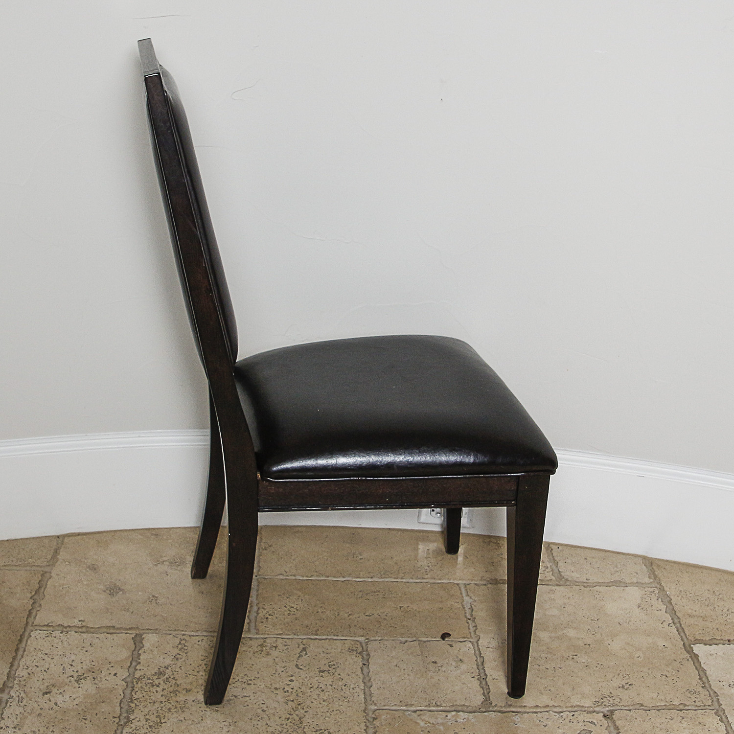 Contemporary Black Vinyl Upholstered Side Chairs by Bernhardt