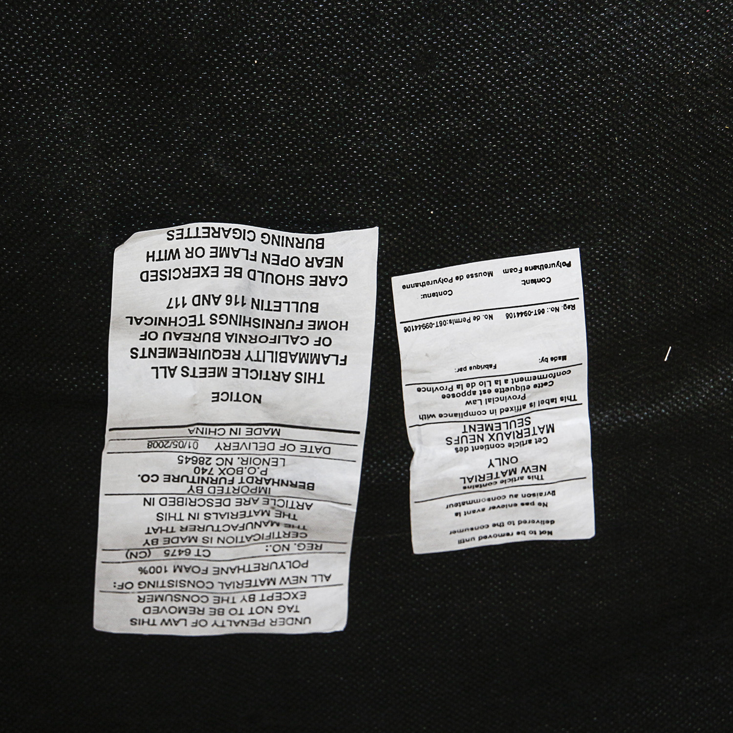 Contemporary Black Vinyl Upholstered Side Chairs by Bernhardt