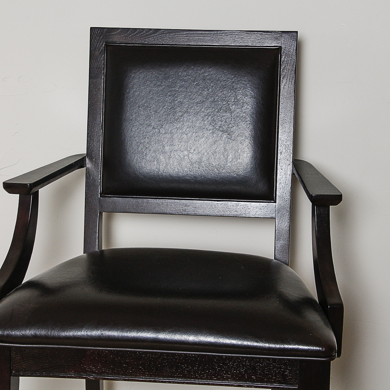 Contemporary Black Vinyl Upholstered Barstools by Bernhardt