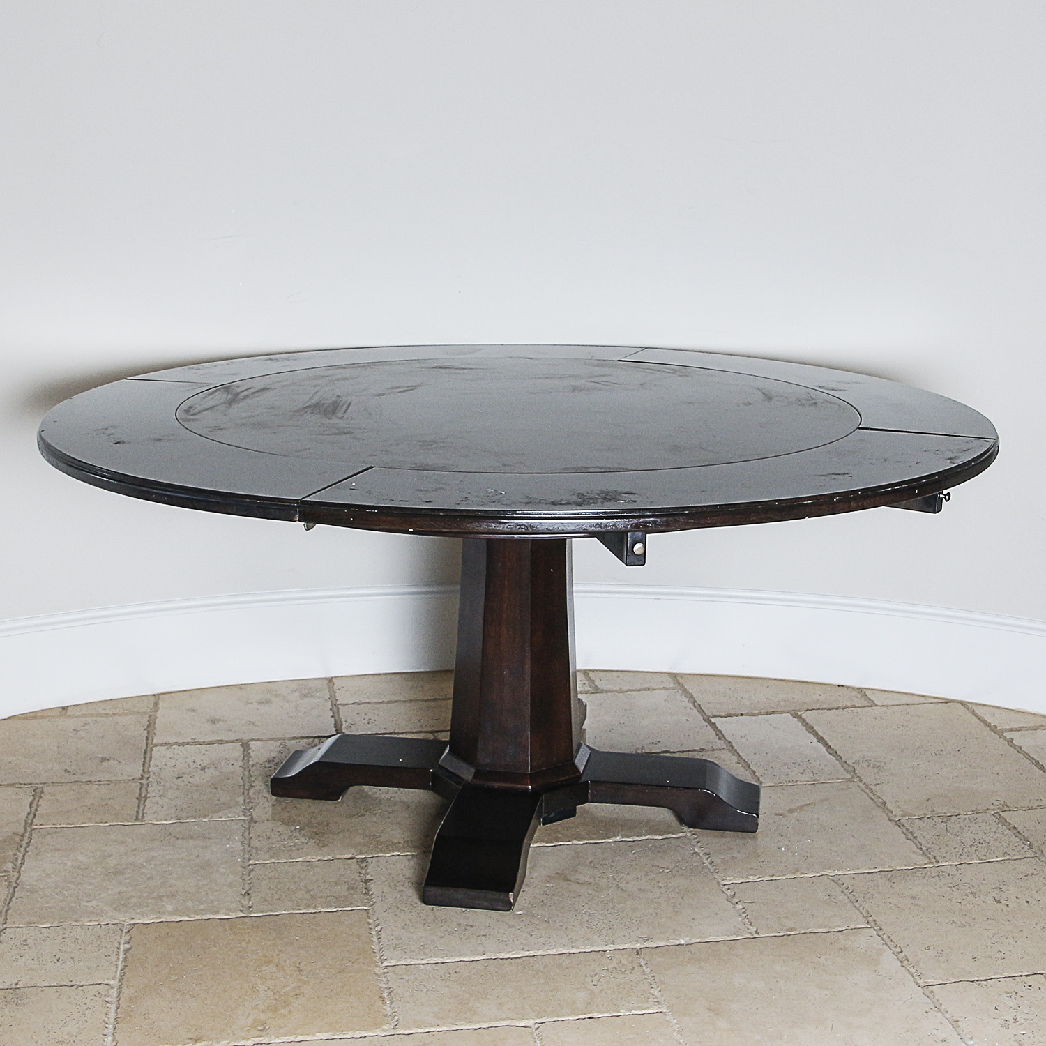 Circular Dining Table with Extension Leaves