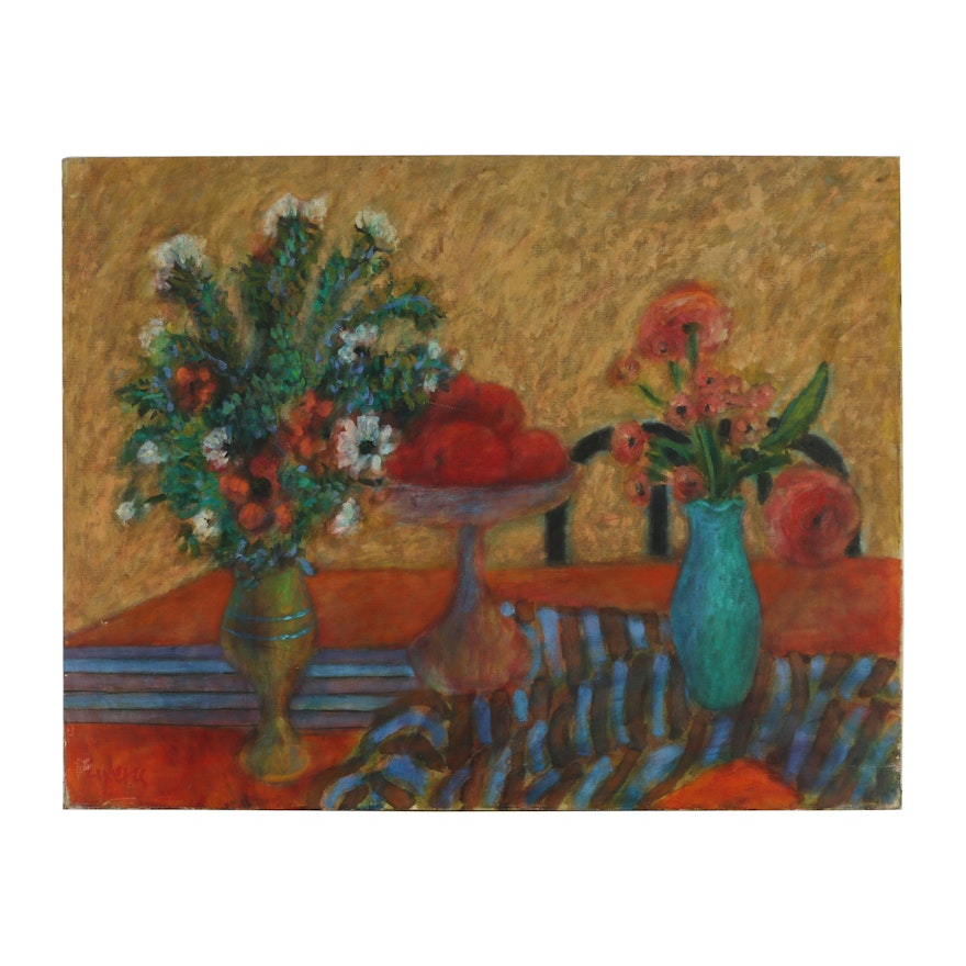 William Lyberis Oil Painting "Still Life"