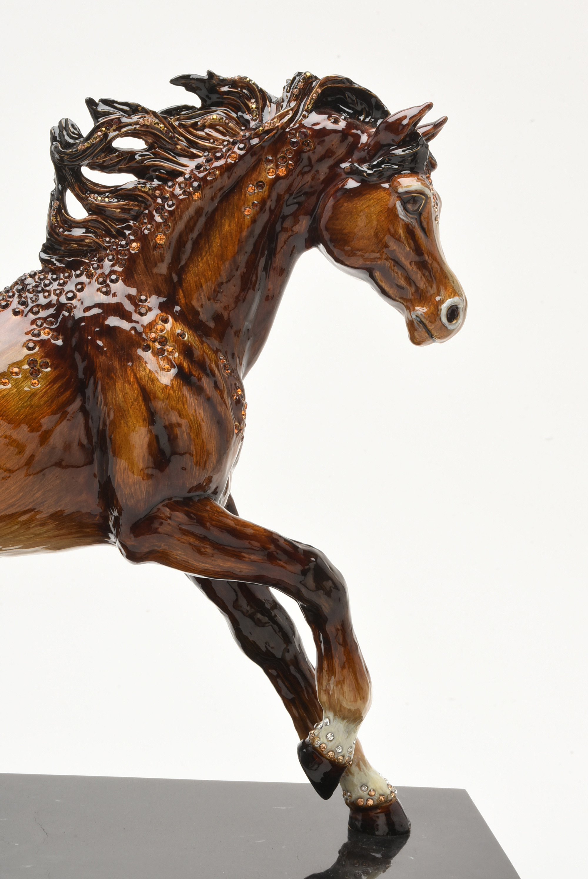 Jay Strongwater "Kuhaylah" Enameled Metal Horse Figurine with Marble Base