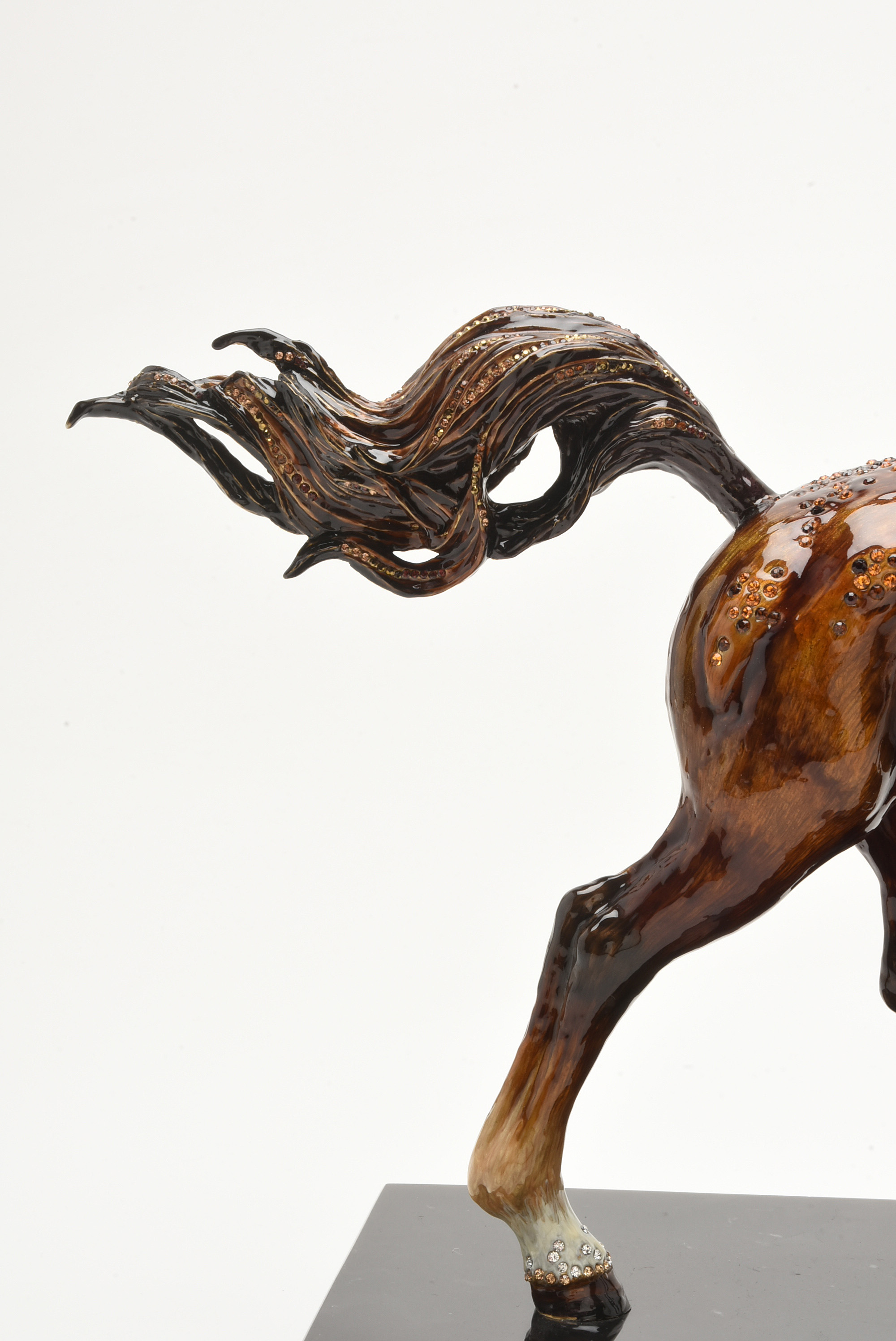 Jay Strongwater "Kuhaylah" Enameled Metal Horse Figurine with Marble Base