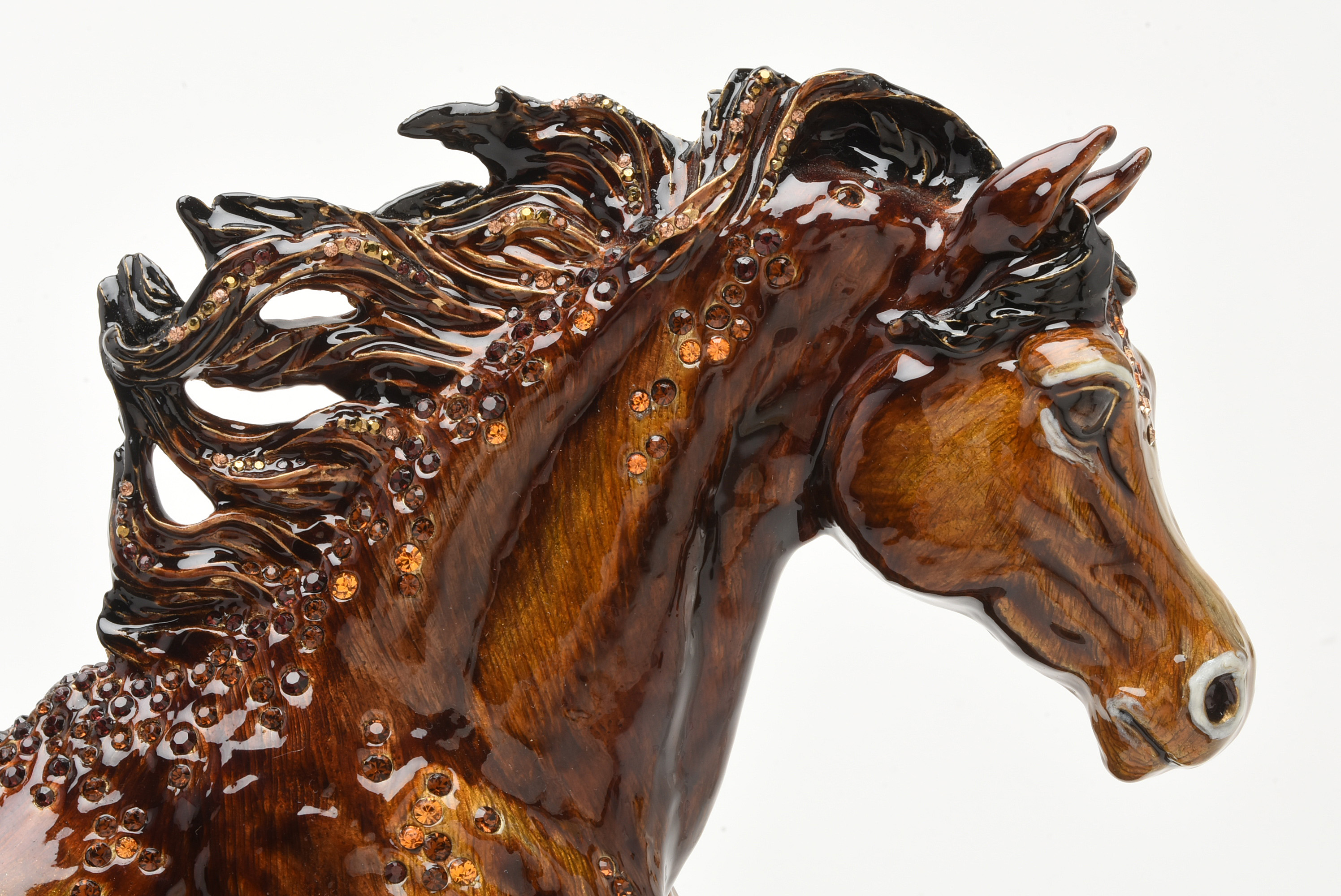 Jay Strongwater "Kuhaylah" Enameled Metal Horse Figurine with Marble Base