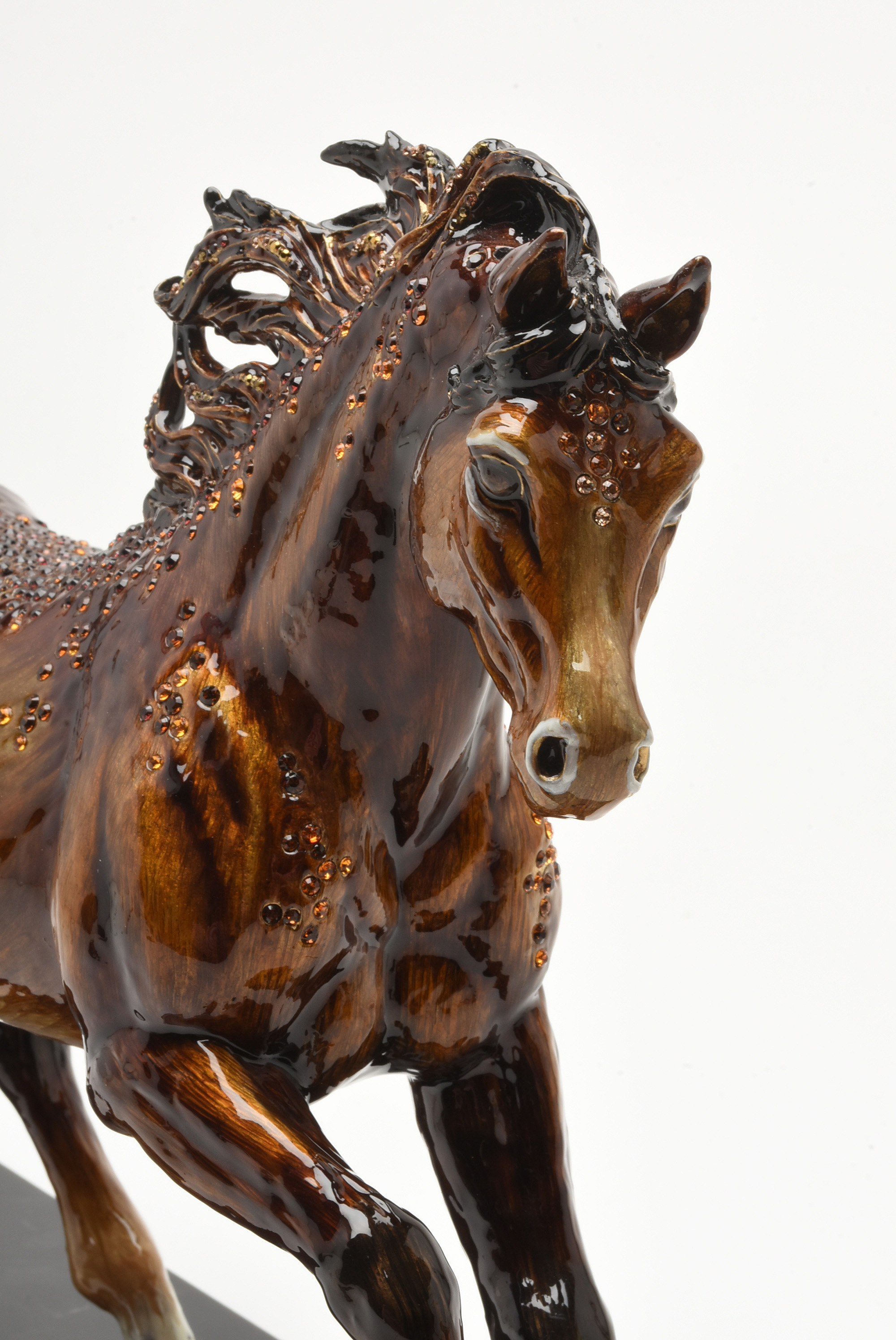 Jay Strongwater "Kuhaylah" Enameled Metal Horse Figurine with Marble Base