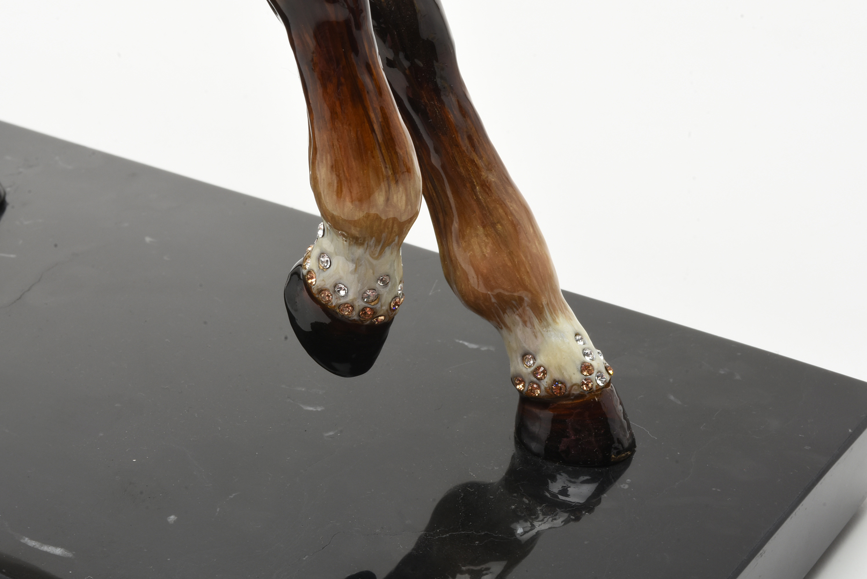 Jay Strongwater "Kuhaylah" Enameled Metal Horse Figurine with Marble Base