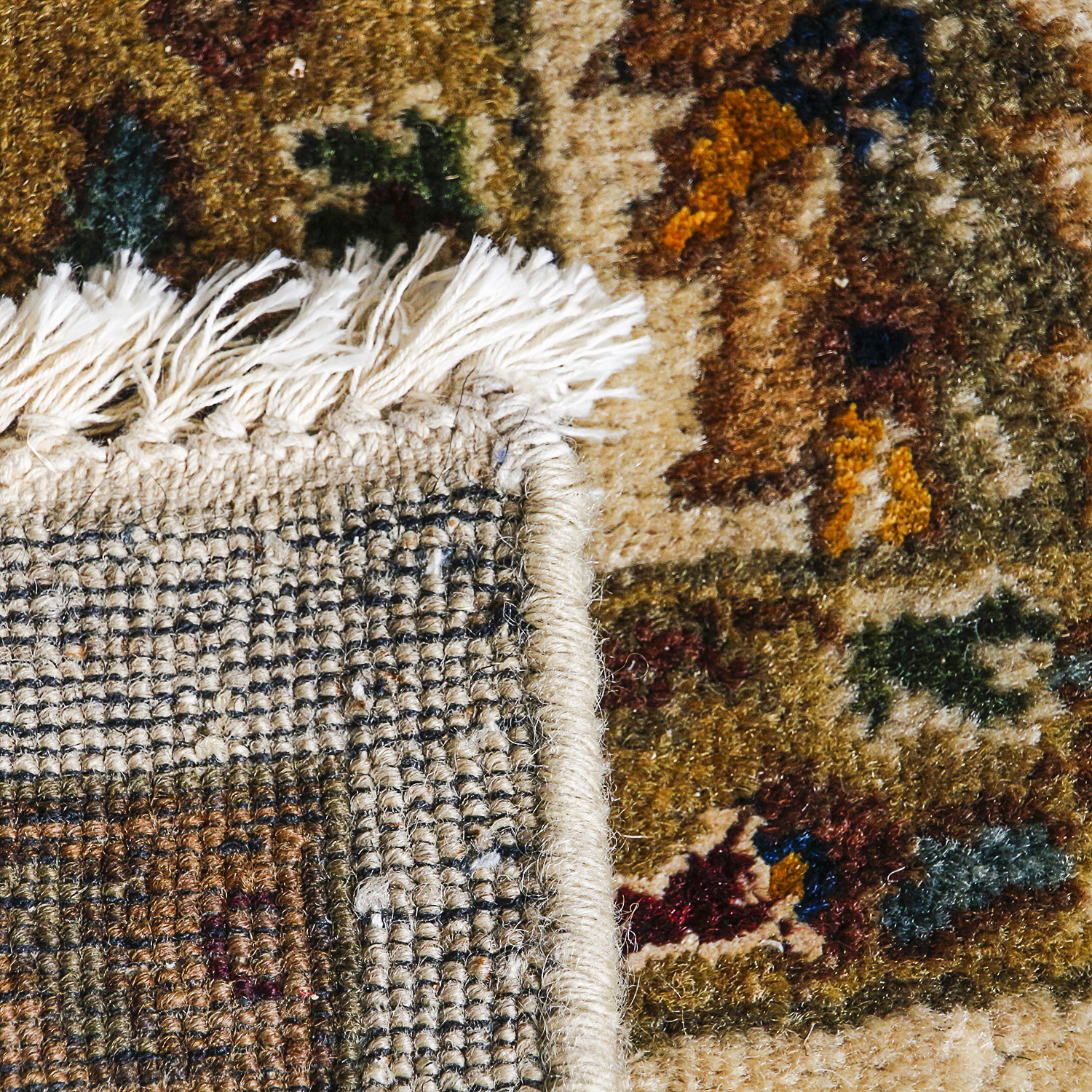 Hand-Knotted Indian "Silk Highlights" Wool Area Rug by Kalaty