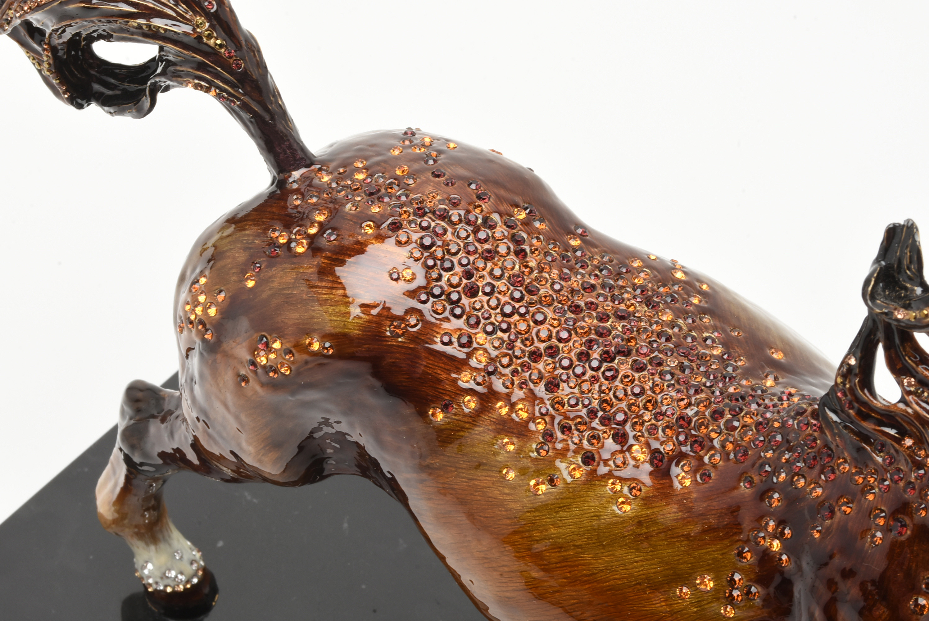 Jay Strongwater "Kuhaylah" Enameled Metal Horse Figurine with Marble Base