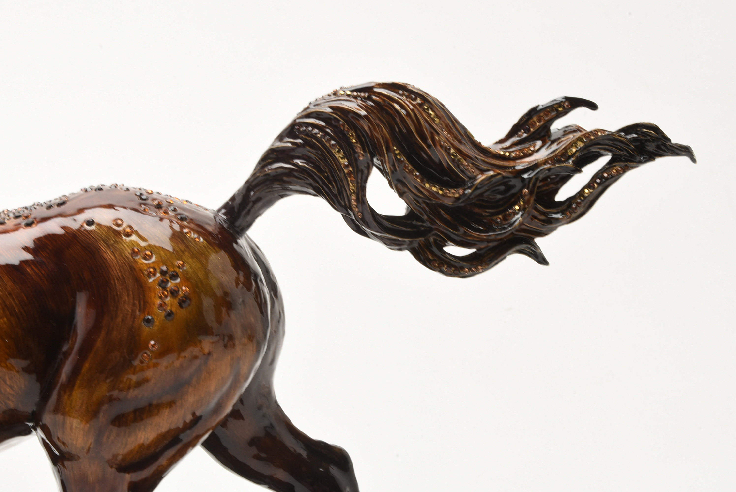 Jay Strongwater "Kuhaylah" Enameled Metal Horse Figurine with Marble Base