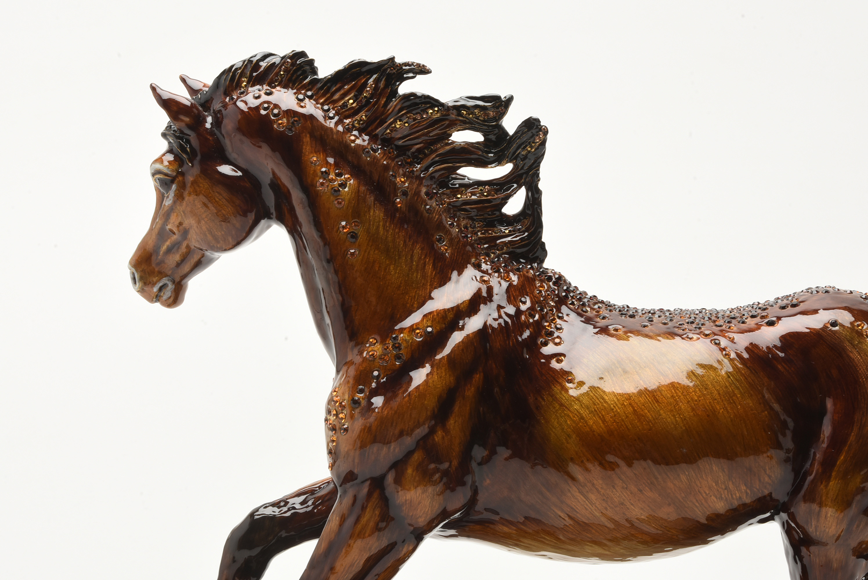 Jay Strongwater "Kuhaylah" Enameled Metal Horse Figurine with Marble Base