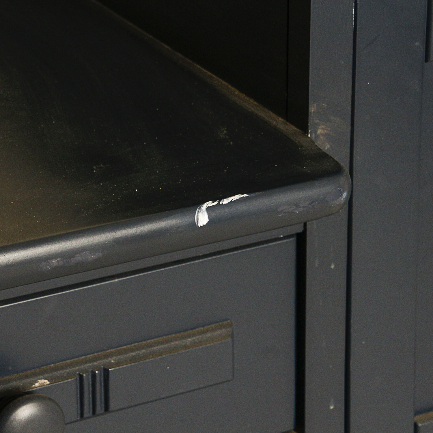 Blue Cape Cod Style Step Side Drawer Cabinet