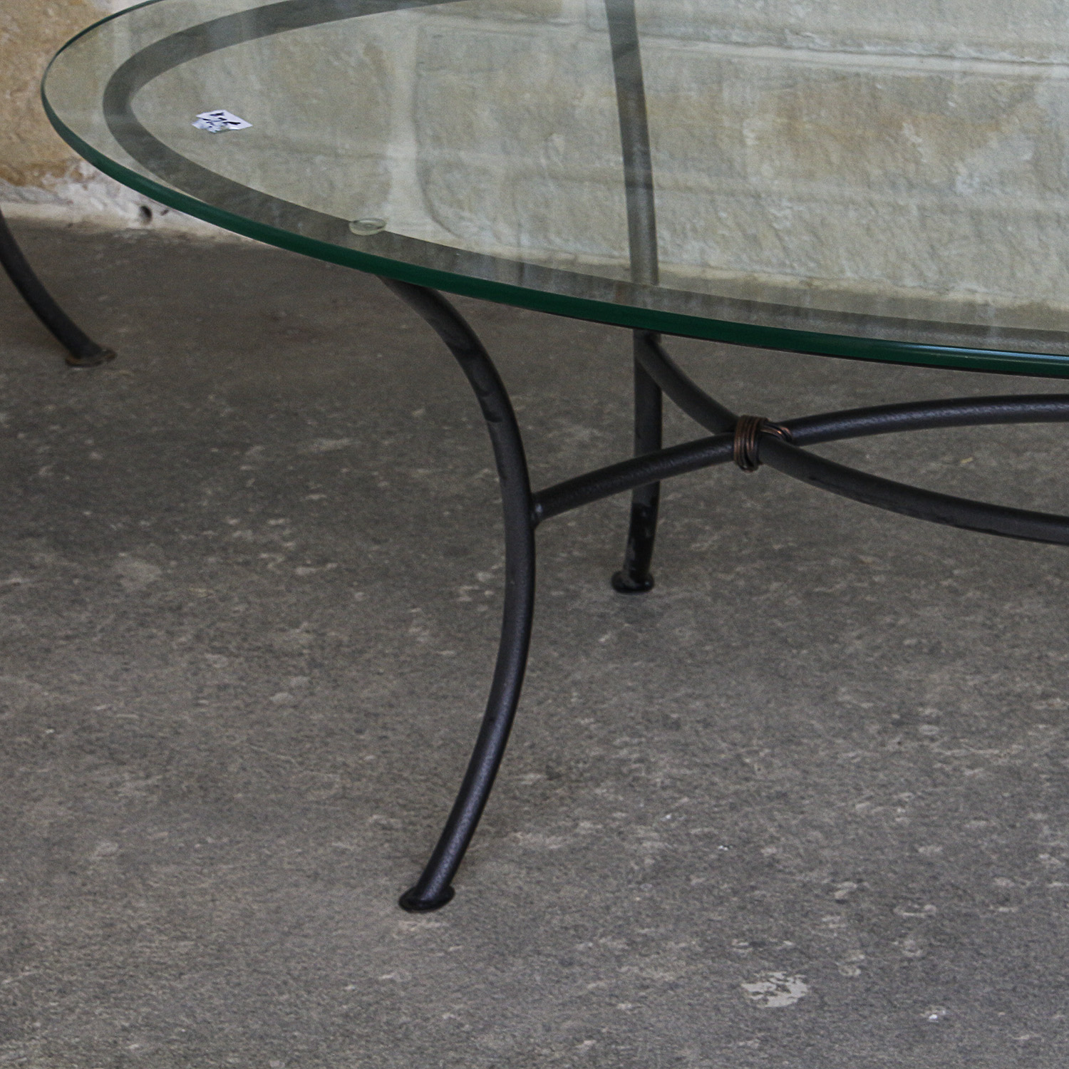 Three Glass Top Metal Patio Tables
