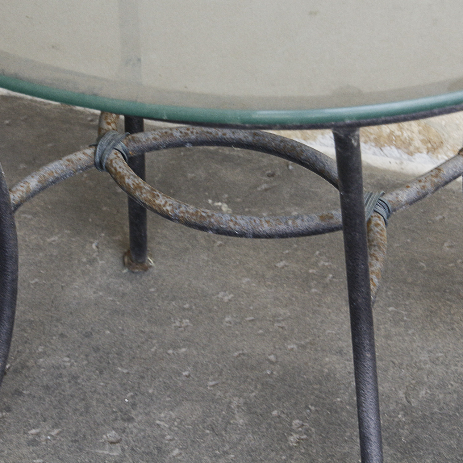 Three Glass Top Metal Patio Tables