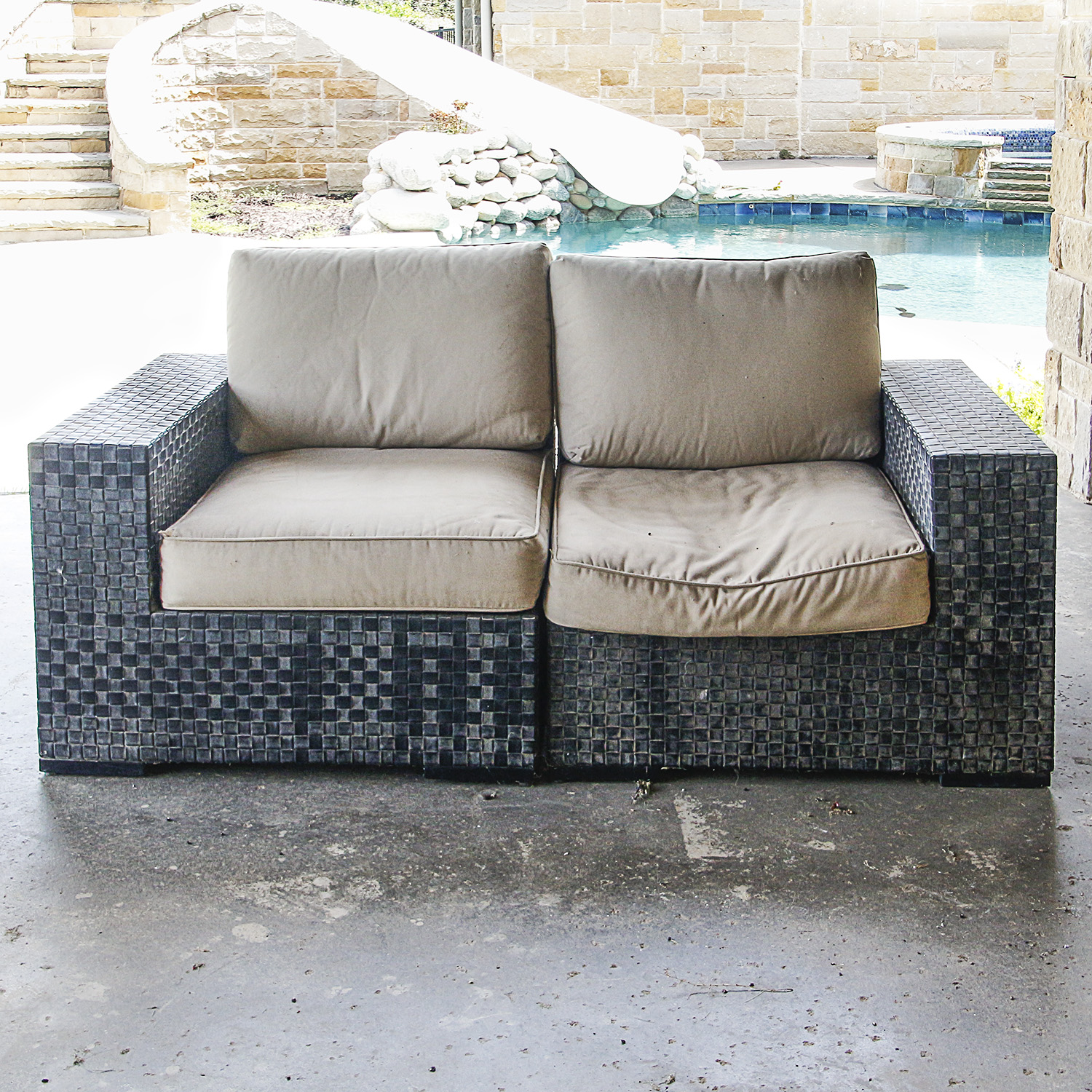 Modular Woven Frame Patio Sofa