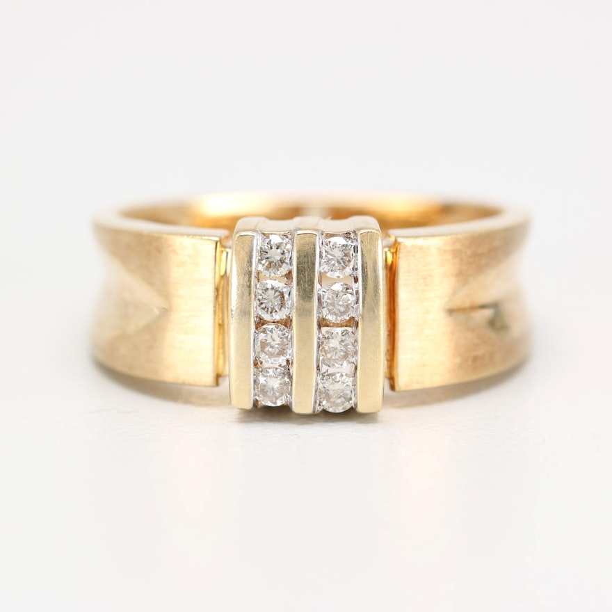 14K Yellow Gold Diamond Ring