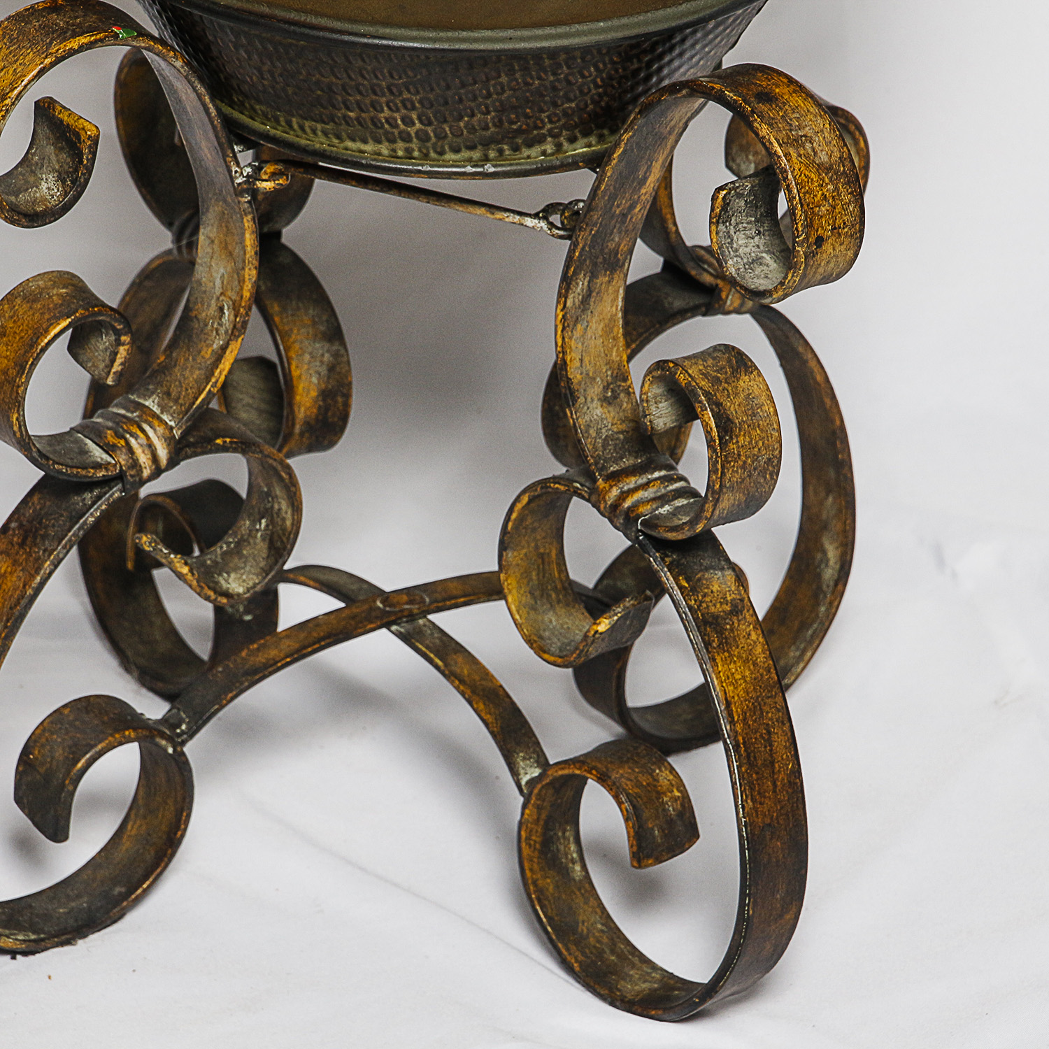 Large Metal Decorative Vases on Stands