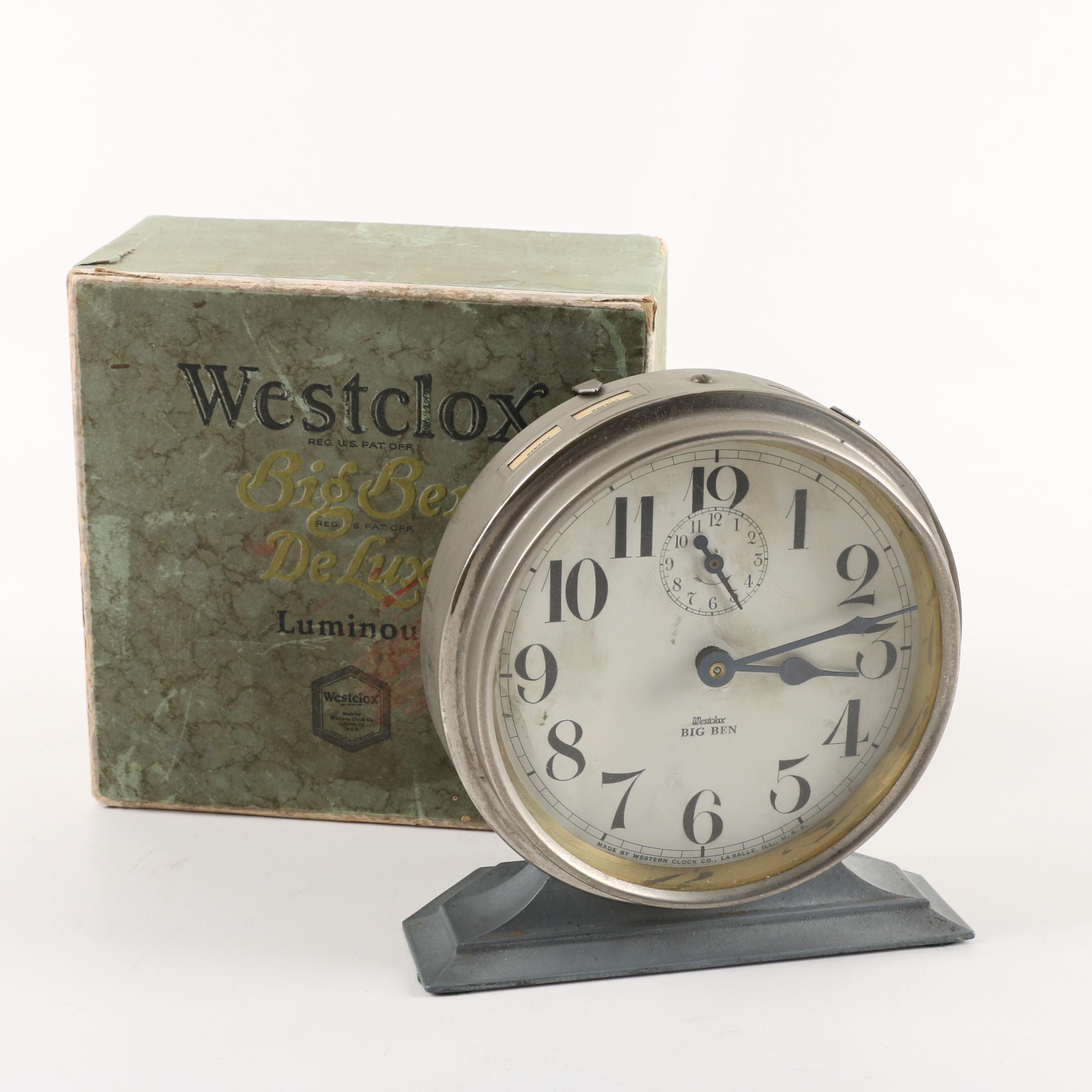 Circa 1930s Westclox "Big Ben De Luxe" Alarm Clock
