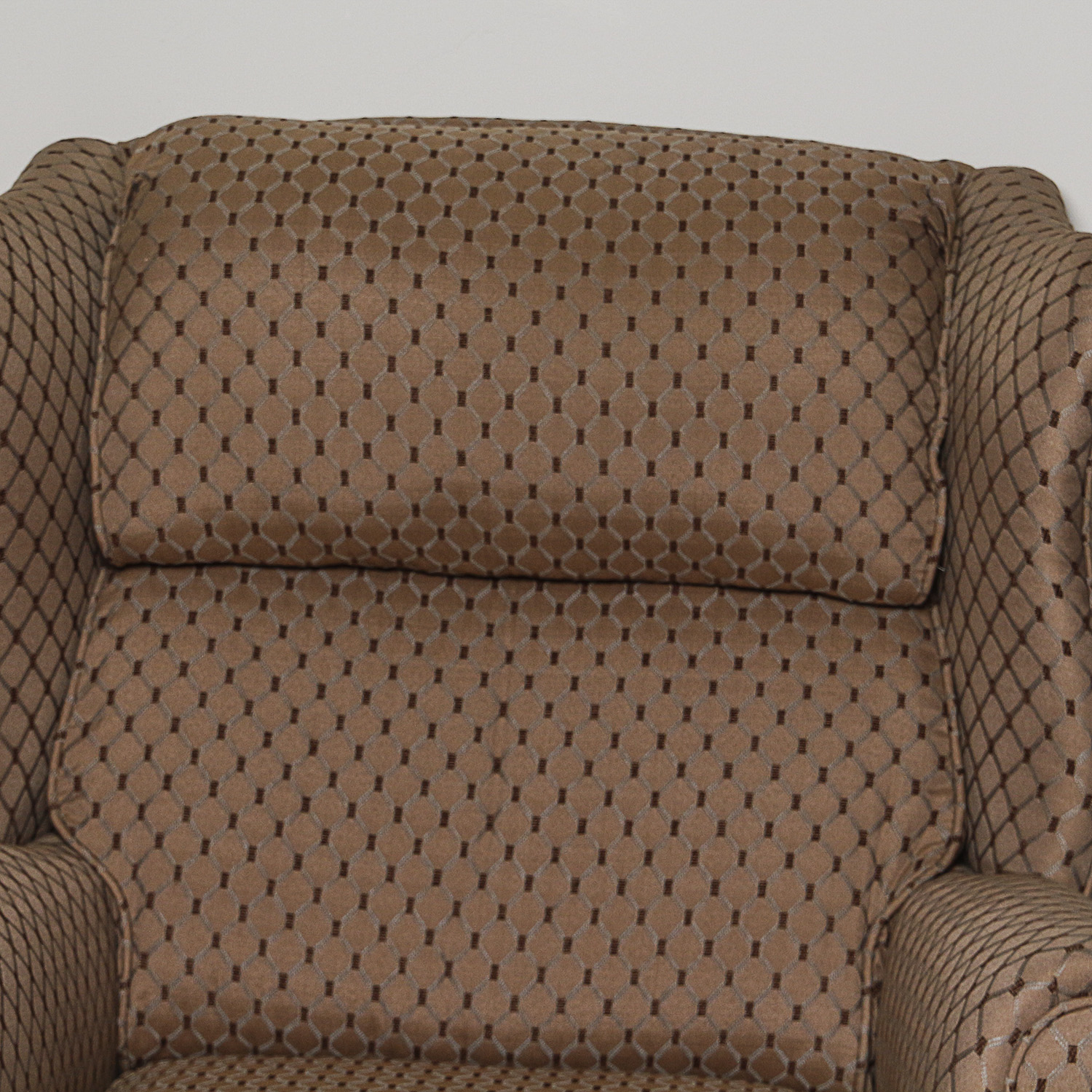 Chippendale Style Custom Upholstered Wingback Armchair and Ottoman by J & D