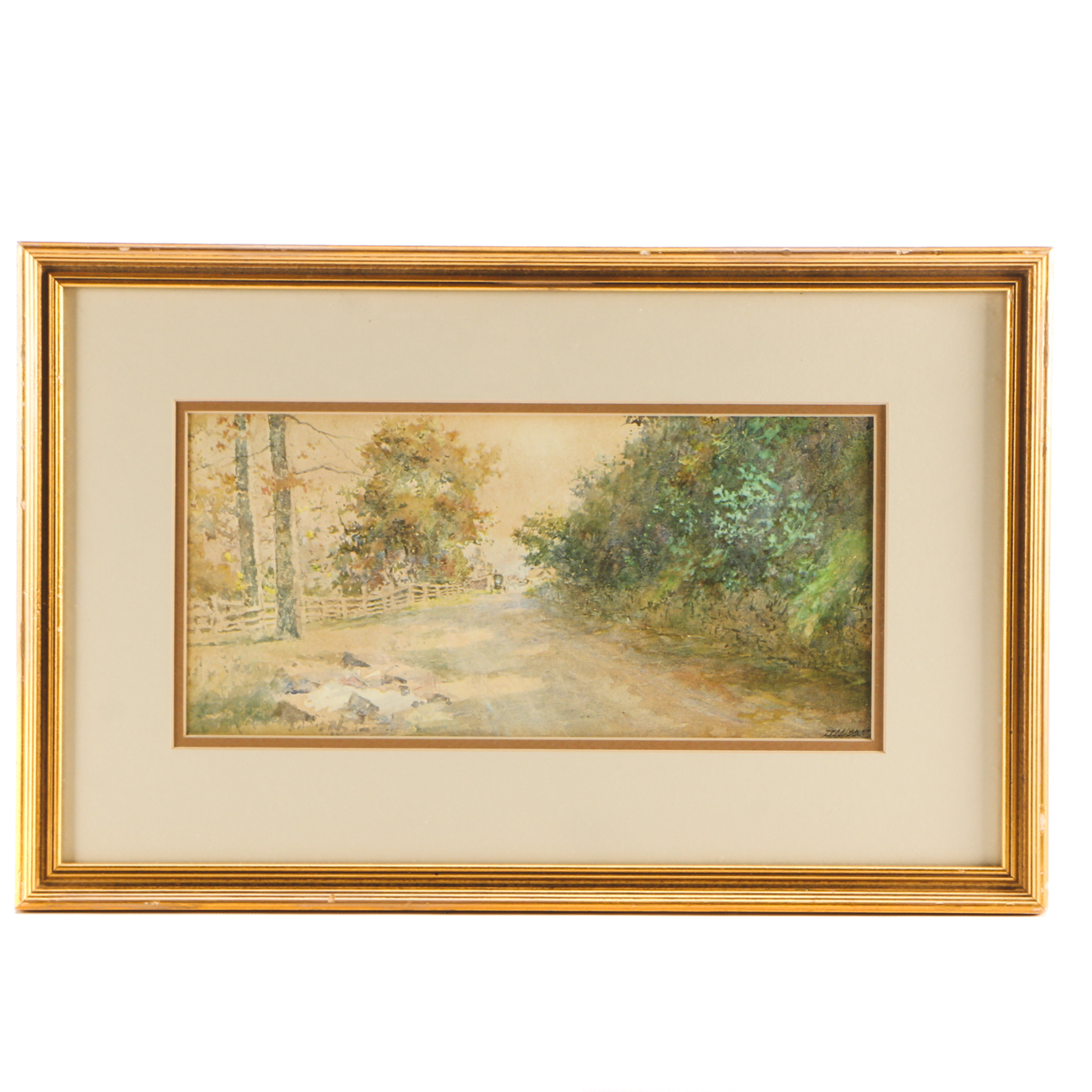 Offset Lithographic Reproduction after Paul Sawyier Watercolor "Secluded Byway"