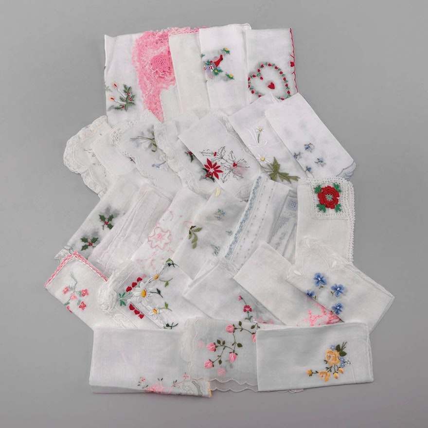 Vintage Embroidered Handkerchiefs