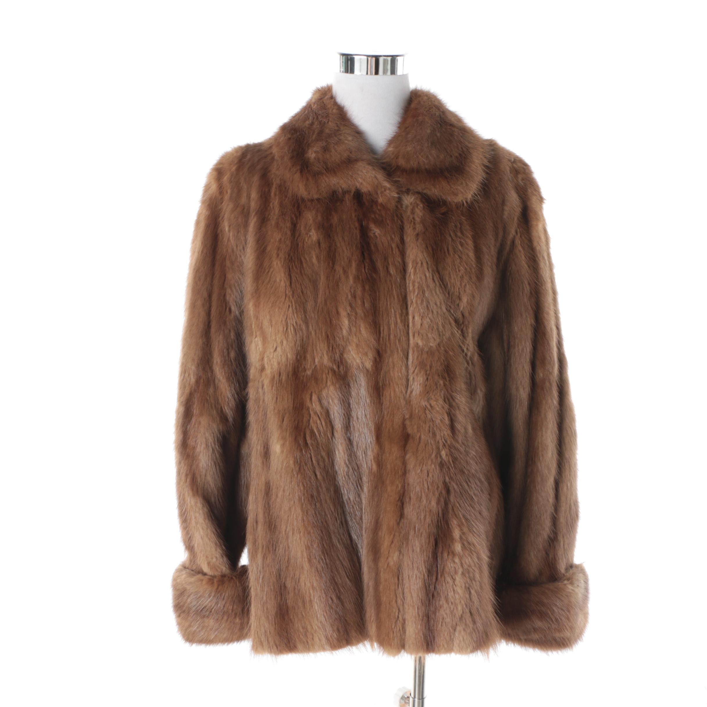 Vintage Dyed Muskrat Fur Coat